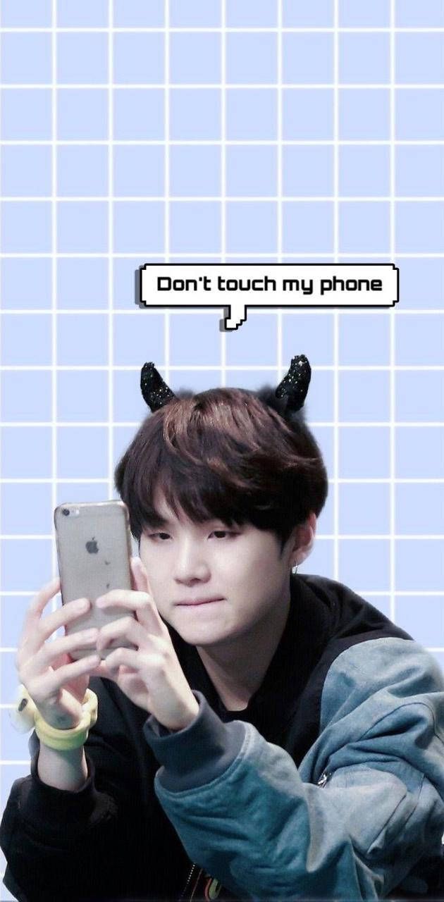 630x1280 Download BTS Suga Cute Devil Horns Wallpaper