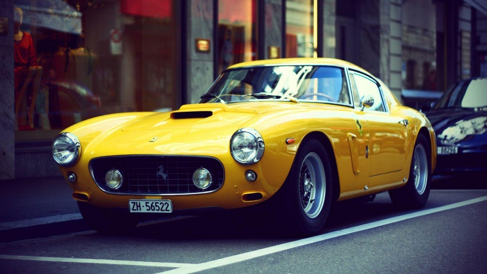1920x1080 Ferrari yellow retro car wallpaper 1920x1080. Retro car(Old school). Car wallpaper, Ferrari and Cars