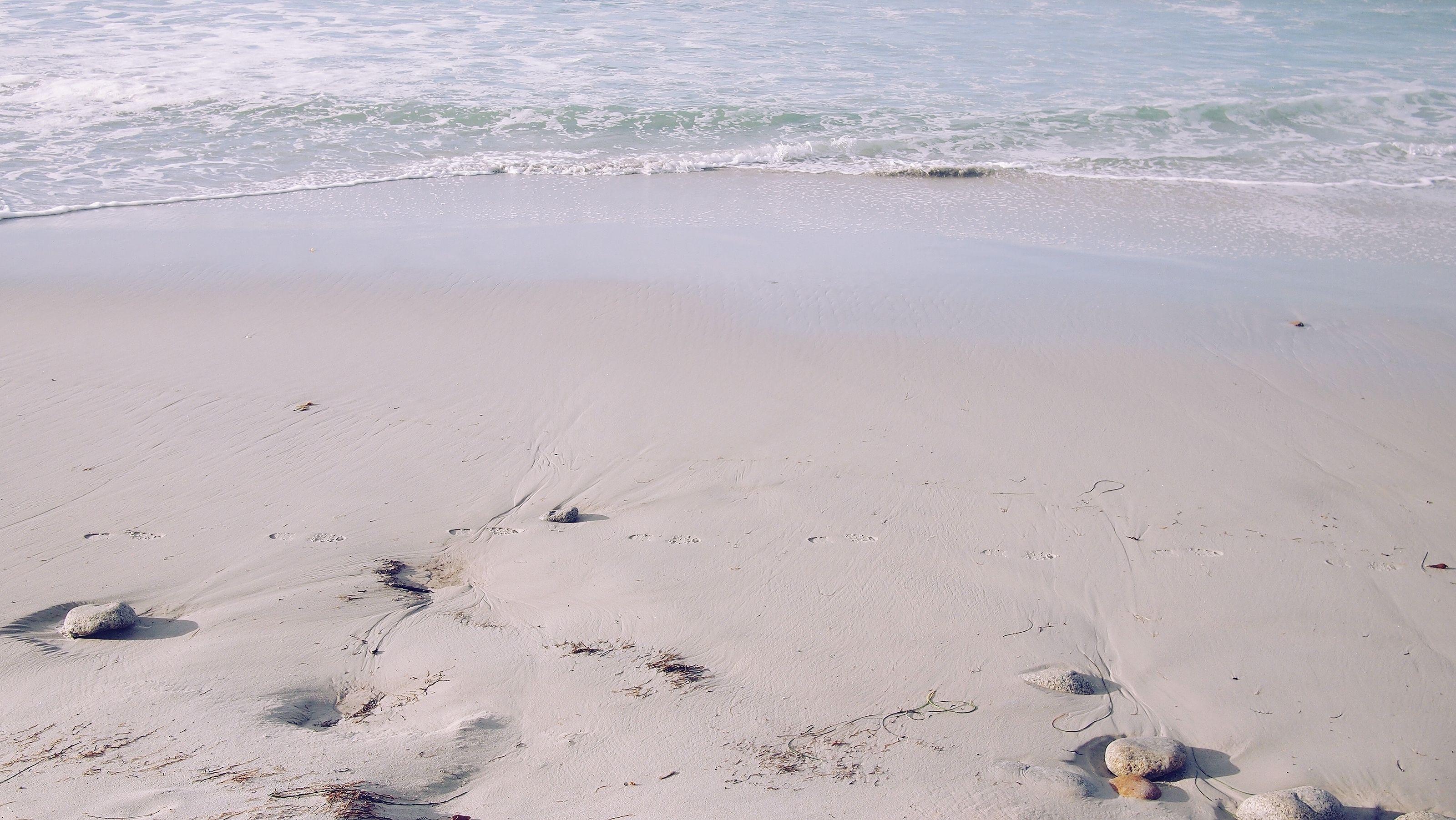 3200x1803 Beach Gray Pink Sand Sea Shore Water HD wallpaper