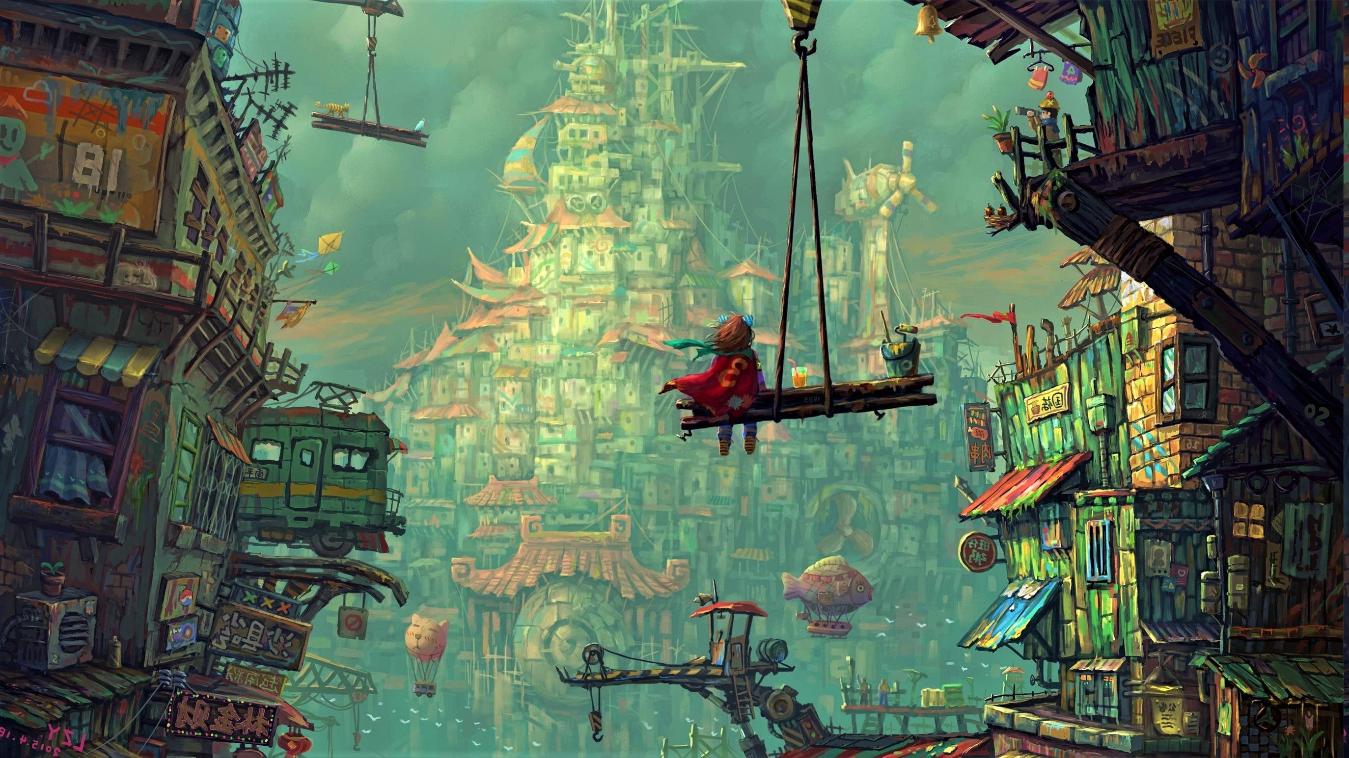 2747x1545 Colorful Fantasy City, HD Artist, 4k Wallpaper, Image, Background, Photo and Picture