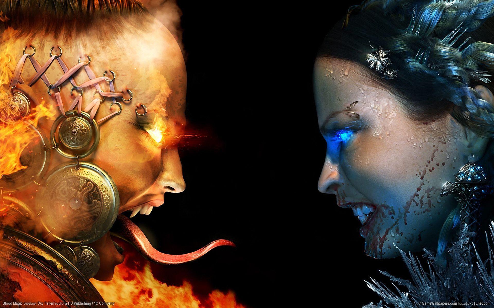 1920x1200 Wallpaper Collection Desktop Wallpaper Actors 559002. Fire and ice, Digital art fantasy, Fire and ice wallpaper