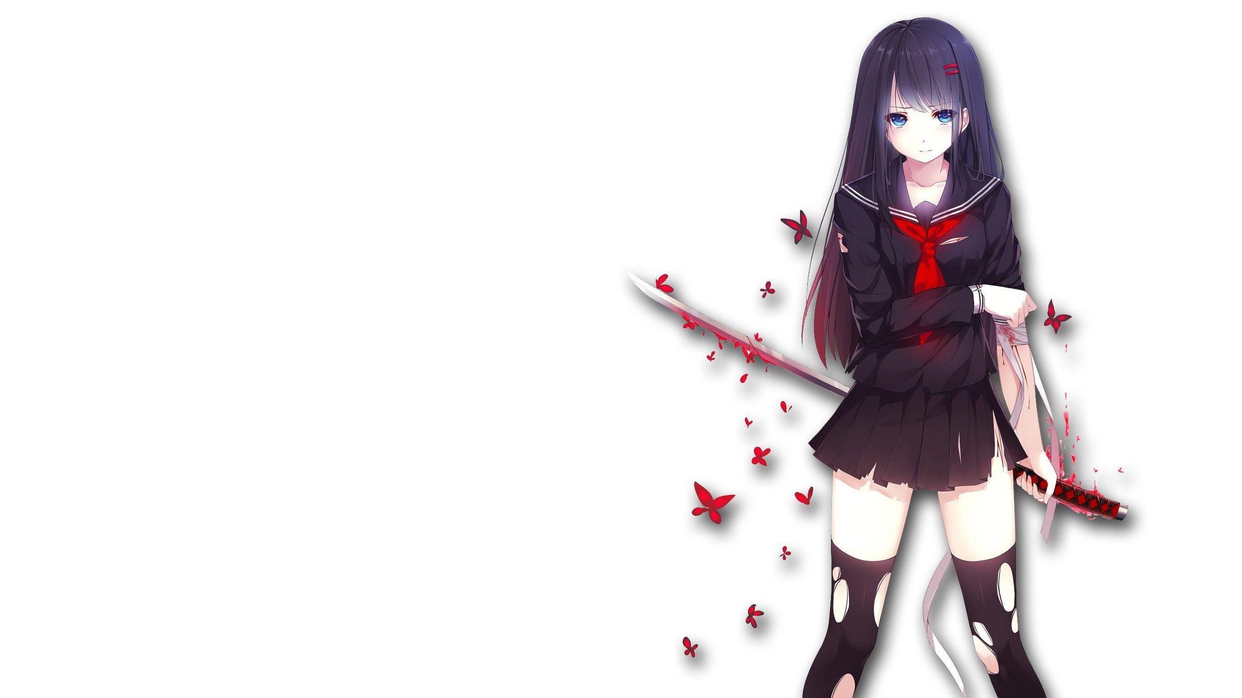 2560x1440 Anime girls swords original characters wallpaperx1440