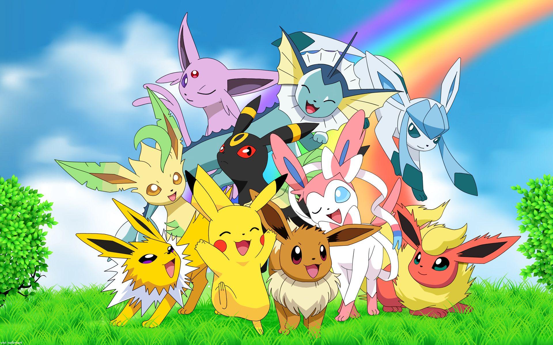 1920x1200 Olm Digital Inc, Nintendo, Pokémon, Glaceon, Flareon Evolutions HD Wallpaper