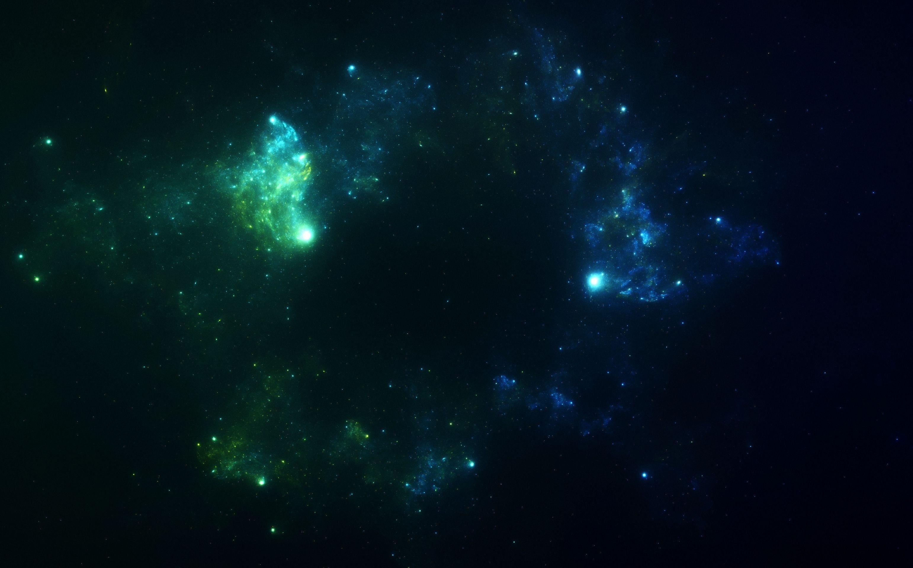 3083x1920 Green Nebula Wallpaper