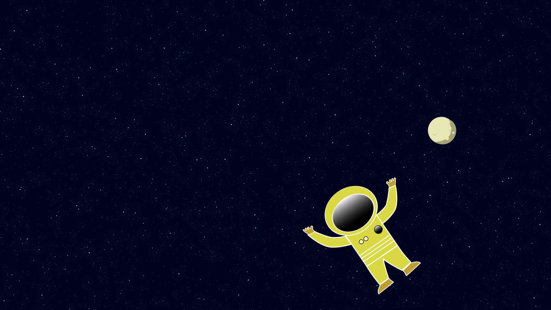 1920x1080 Astronaut floating in space. Retro cartoon style with flat design. Motion Background