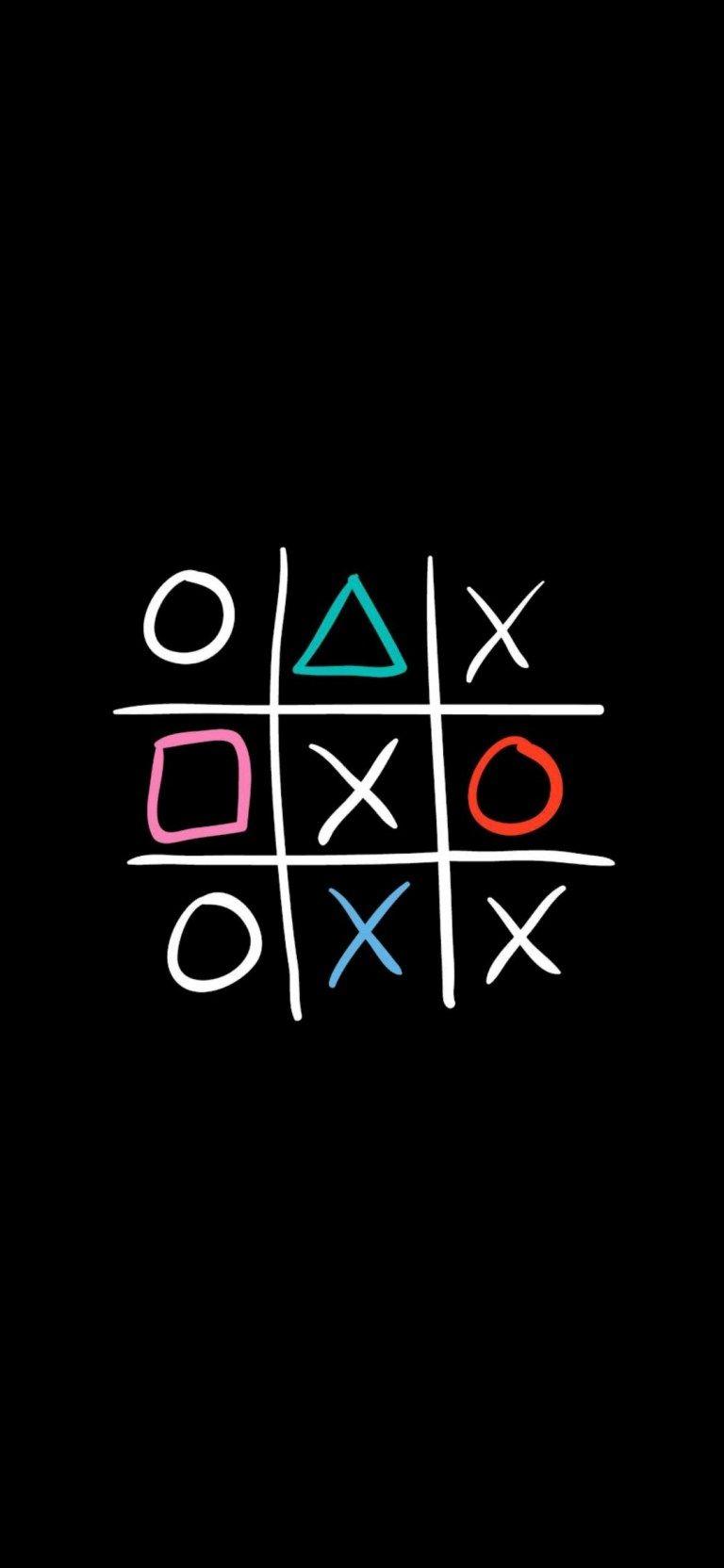 768x1664 Tic Tac Toe Dark Black HD Android Wallpaper Download ⋆ Traxzee