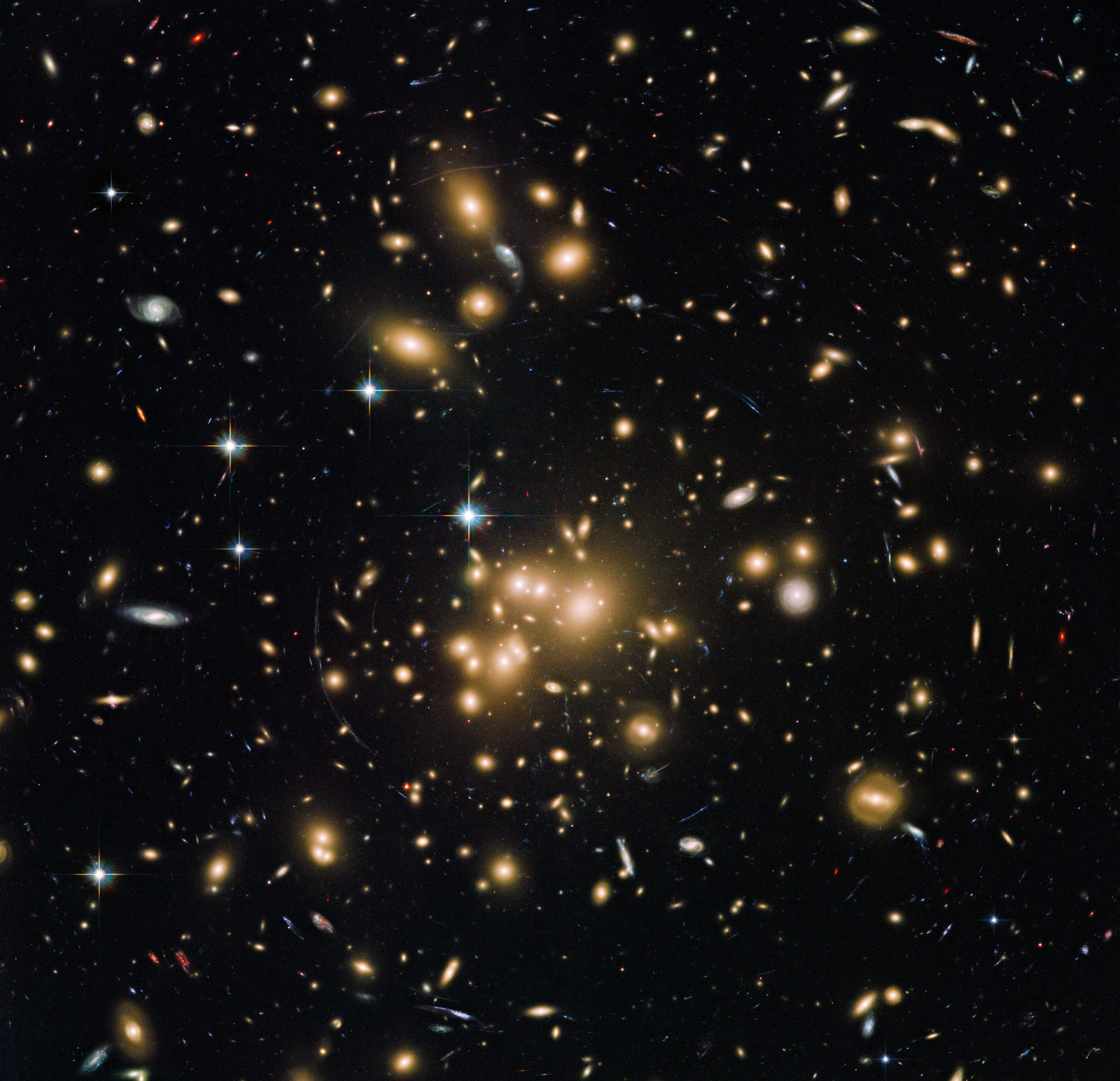 4002x3863 New Hubble View Of Galaxy Cluster Abell 1689