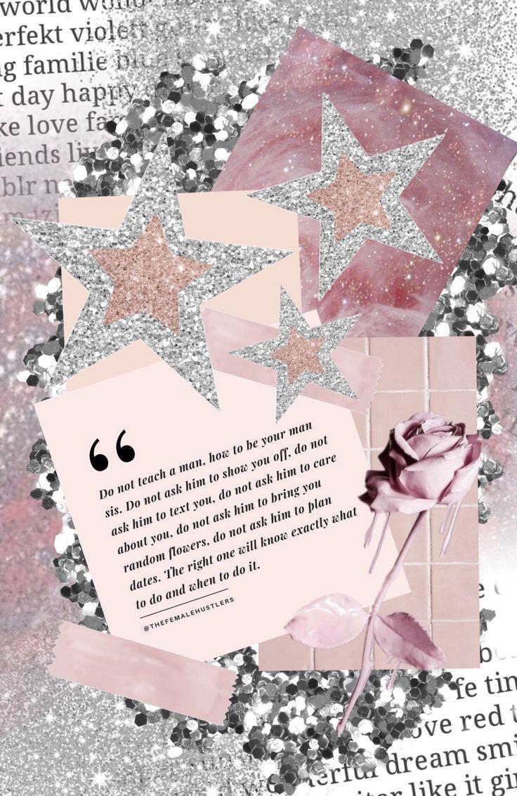 736x1133 pink and silver collage art. Aesthetic iphone wallpaper, Photo wall collage, Collage background