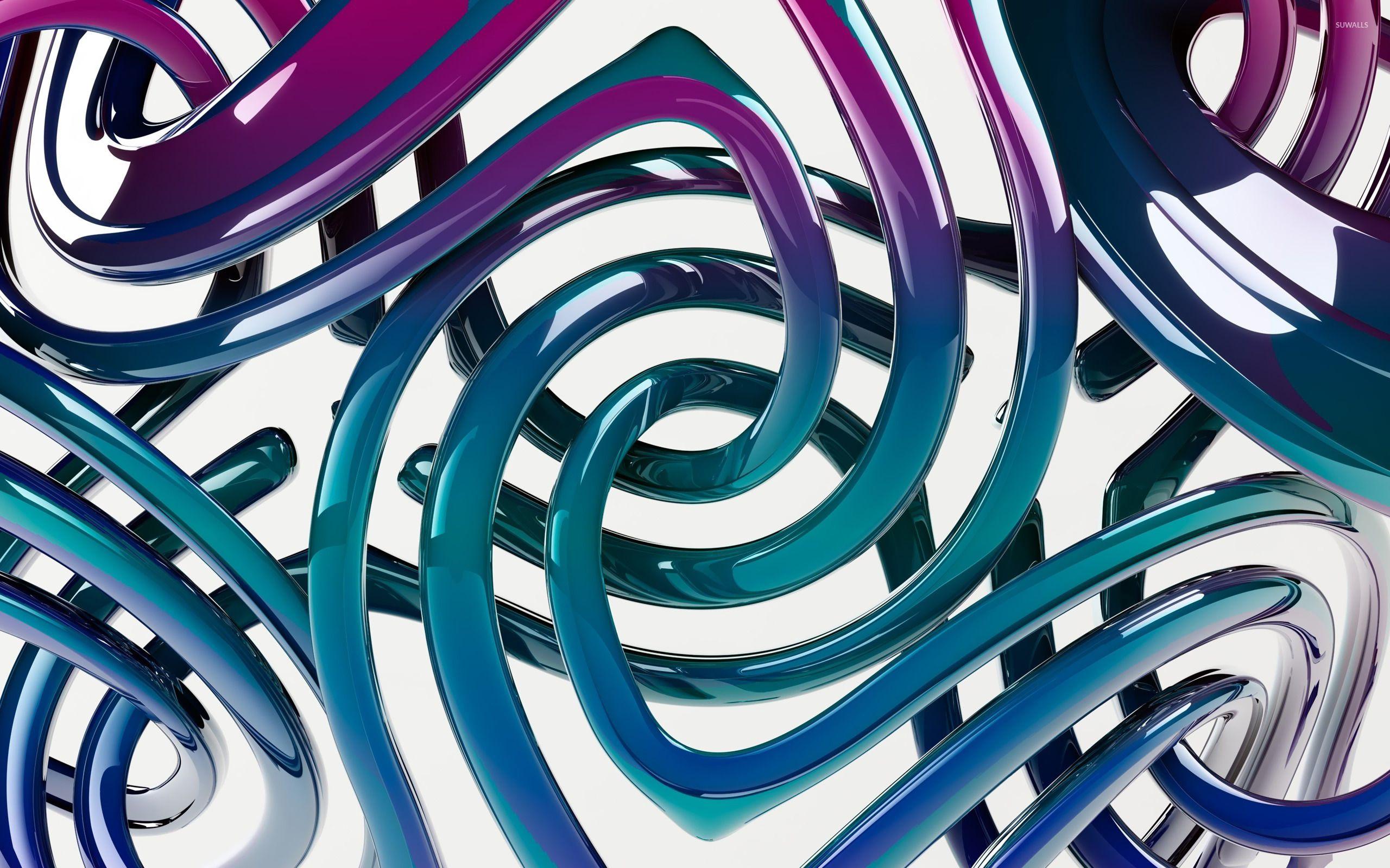 2560x1600 Blue and purple swirling tubes wallpaper wallpaper