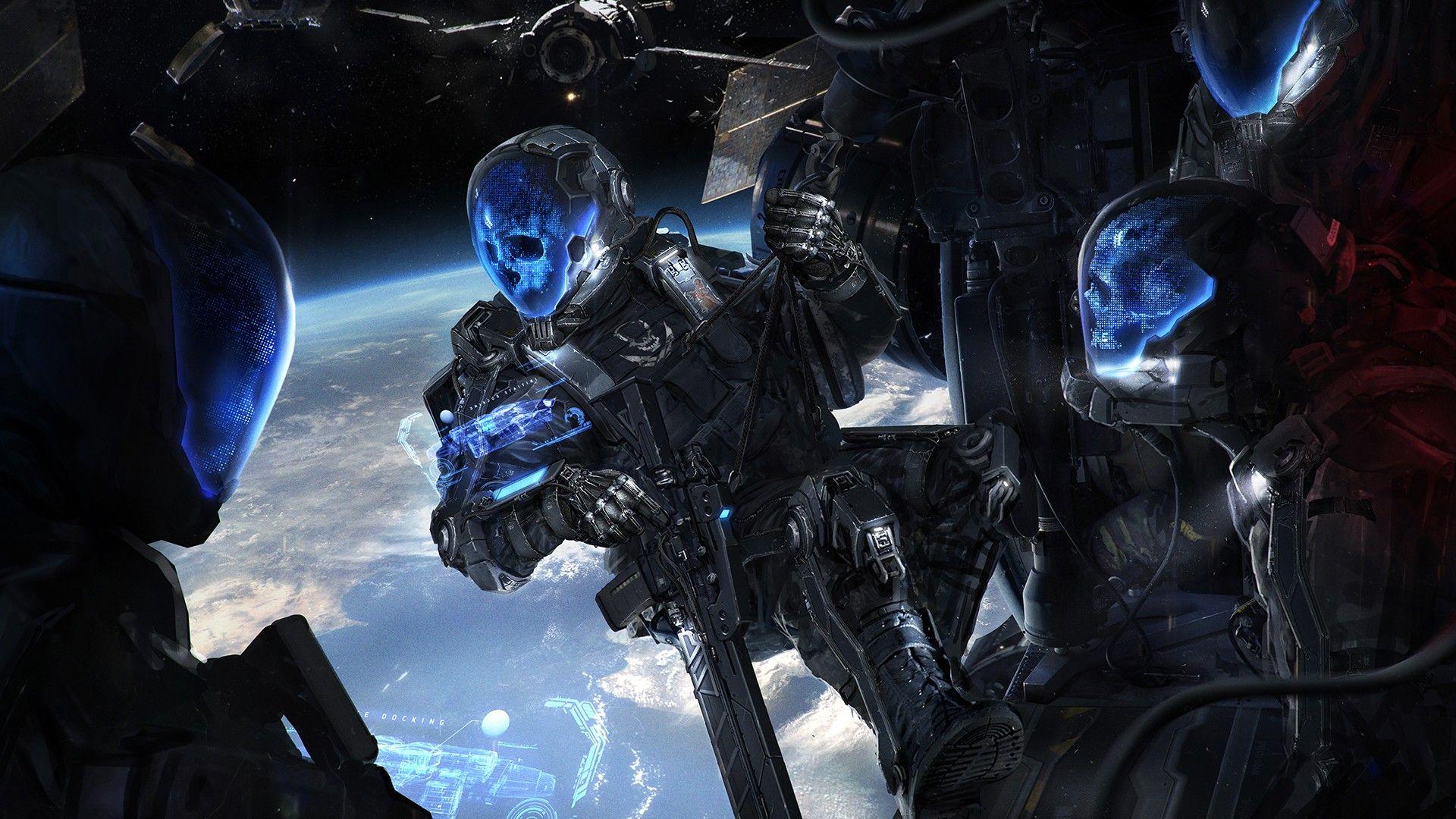 1920x1080 digital art, space, science fiction, military, futuristic wallpaper
