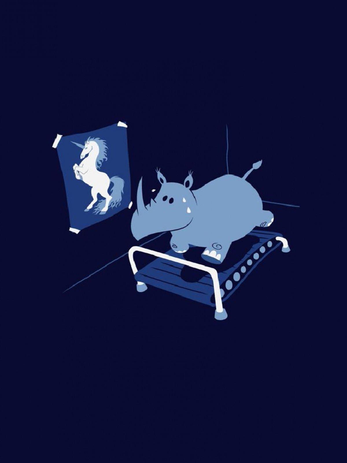 1200x1600 Rhinoceros Unicorn Blue Android Wallpaper free download. Free