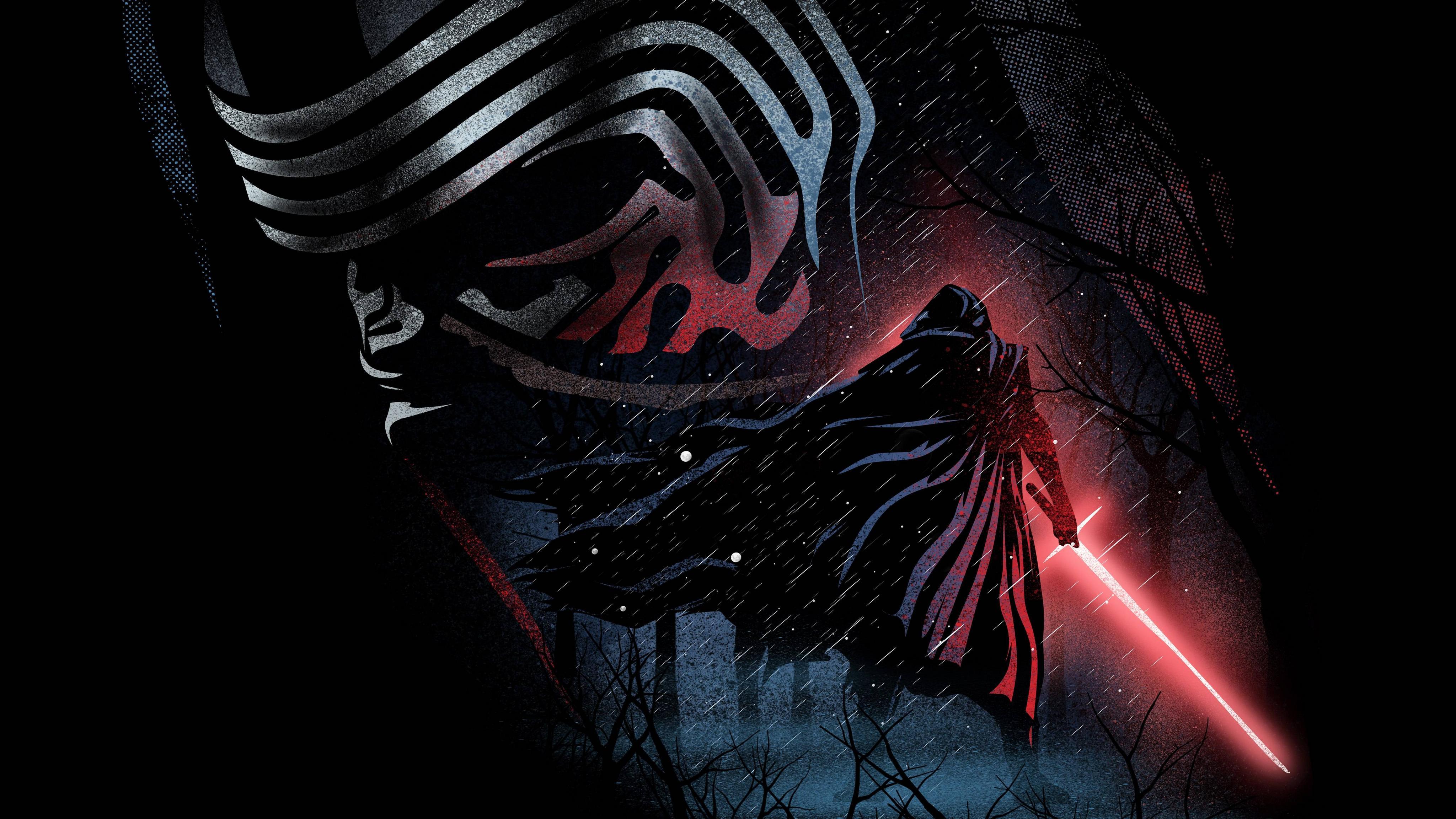 5120x2880 Kylo Ren Vs Rey Và Finn Chiến tranh giữa các vì sao Thần lực thức tỉnh 5120X2880