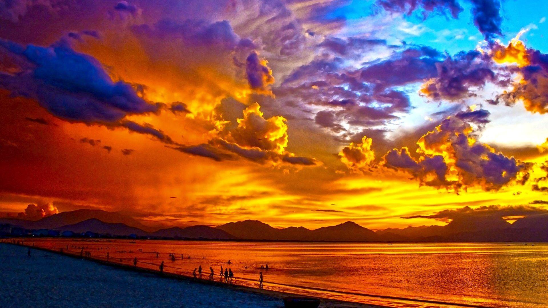 1920x1080 Sunsets: SKY INFERNO Vietnam Sunrise Sunset Landscape Nature High