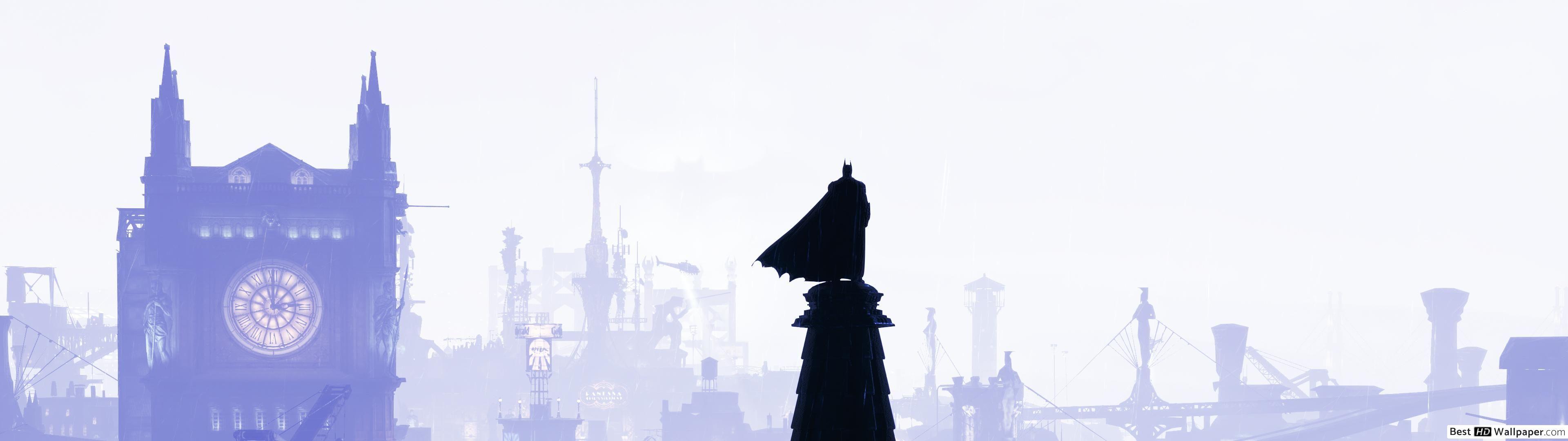 3840x1080 Batman in the city minimalist HD wallpaper download