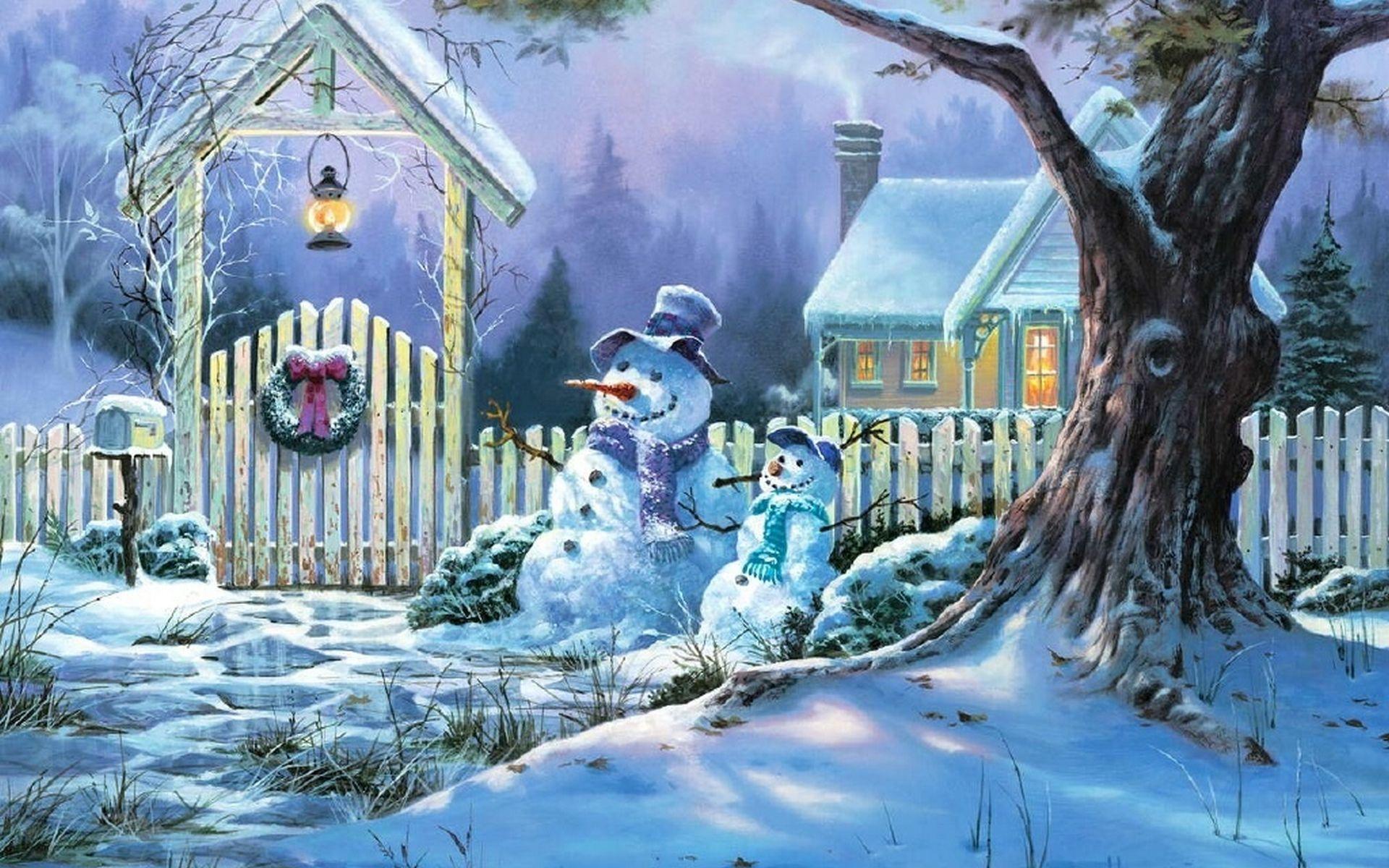 1920x1200 Christmas Picture Snow Wallpaper