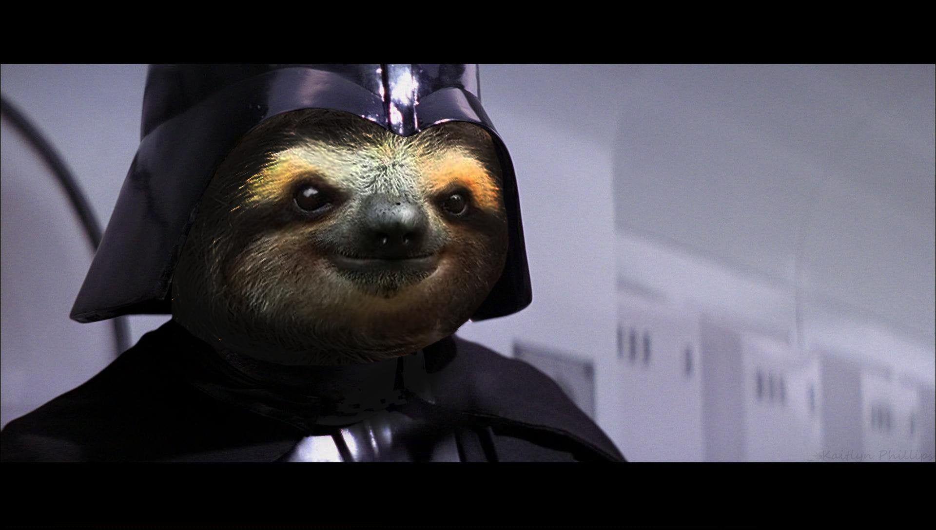 1920x1088 Sloth Vader, a wallpaper I made for my boyfriend