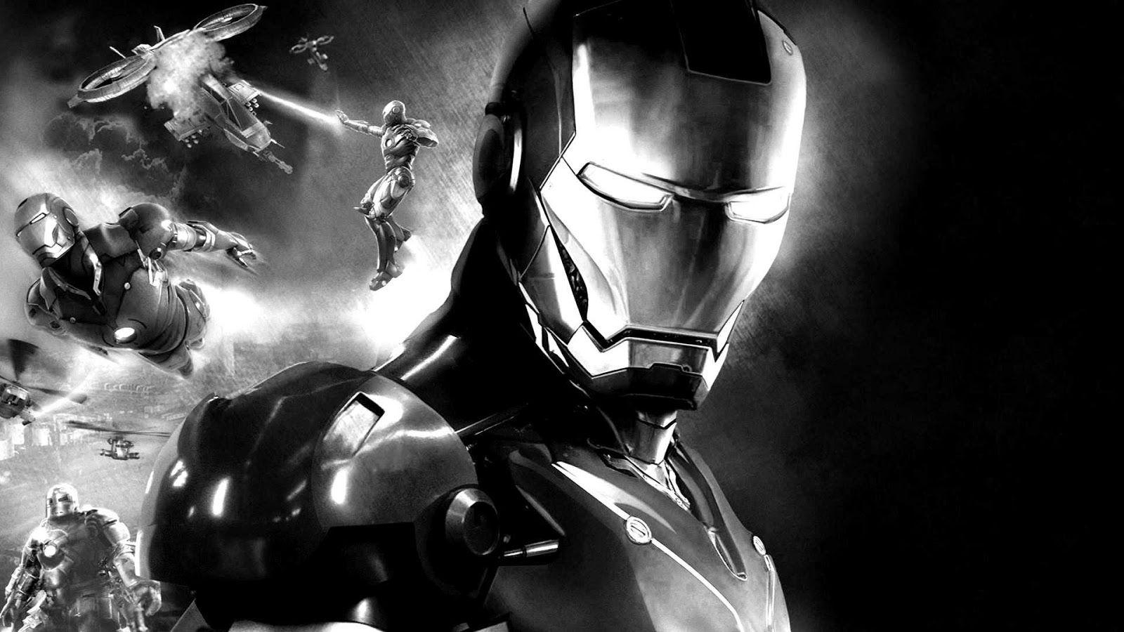 Iron Man Black and White Wallpapers - Top Free Iron Man Black and White  Backgrounds - WallpaperAccess