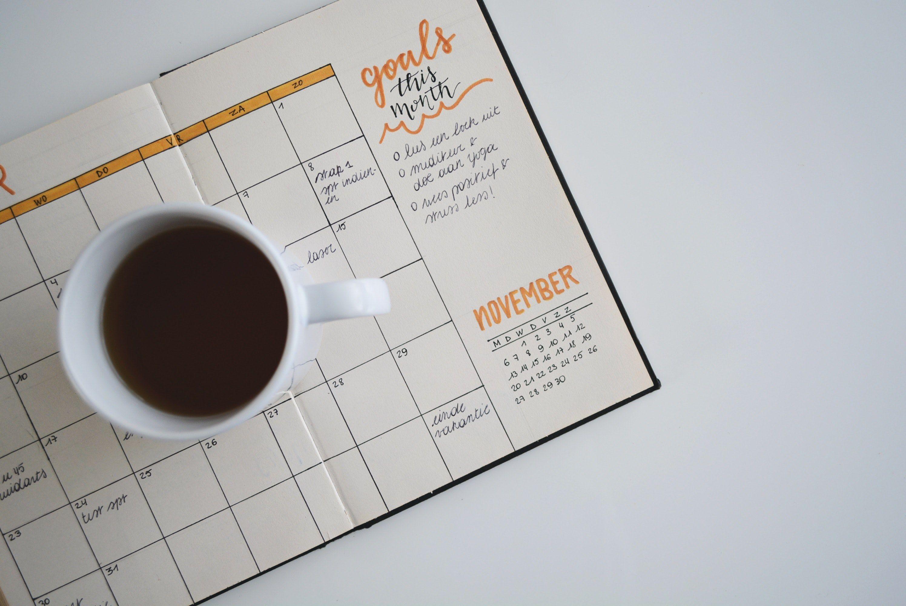 2992x2000 Wallpaper / bullet journal agenda coffee and journal HD 4k wallpaper free download