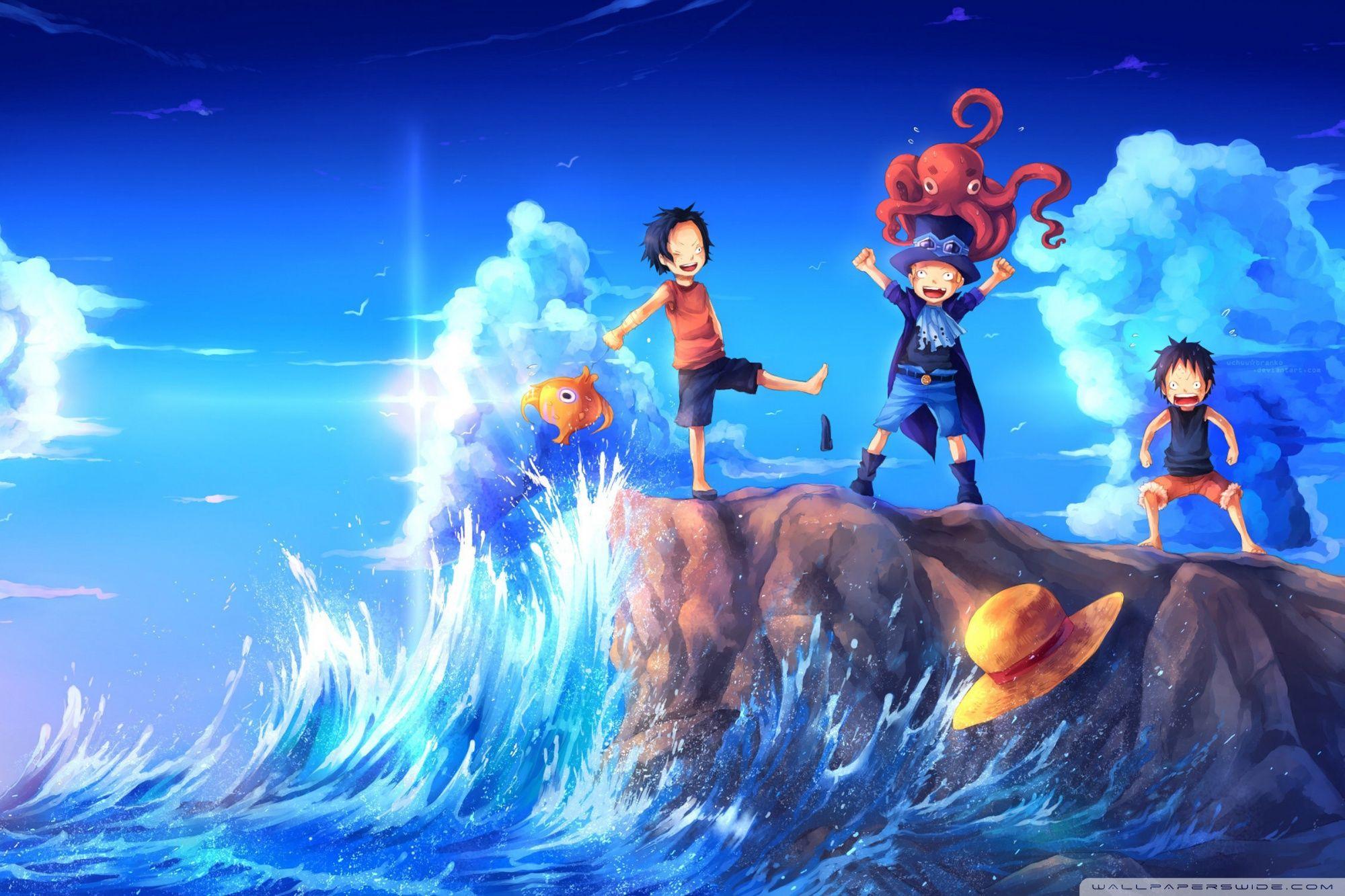 2000x1333 One Piece Art Sabo Portgas D.Ace Luffy Ultra HD Desktop Background Wallpaper for : Multi Display, Dual Monitor : Tablet