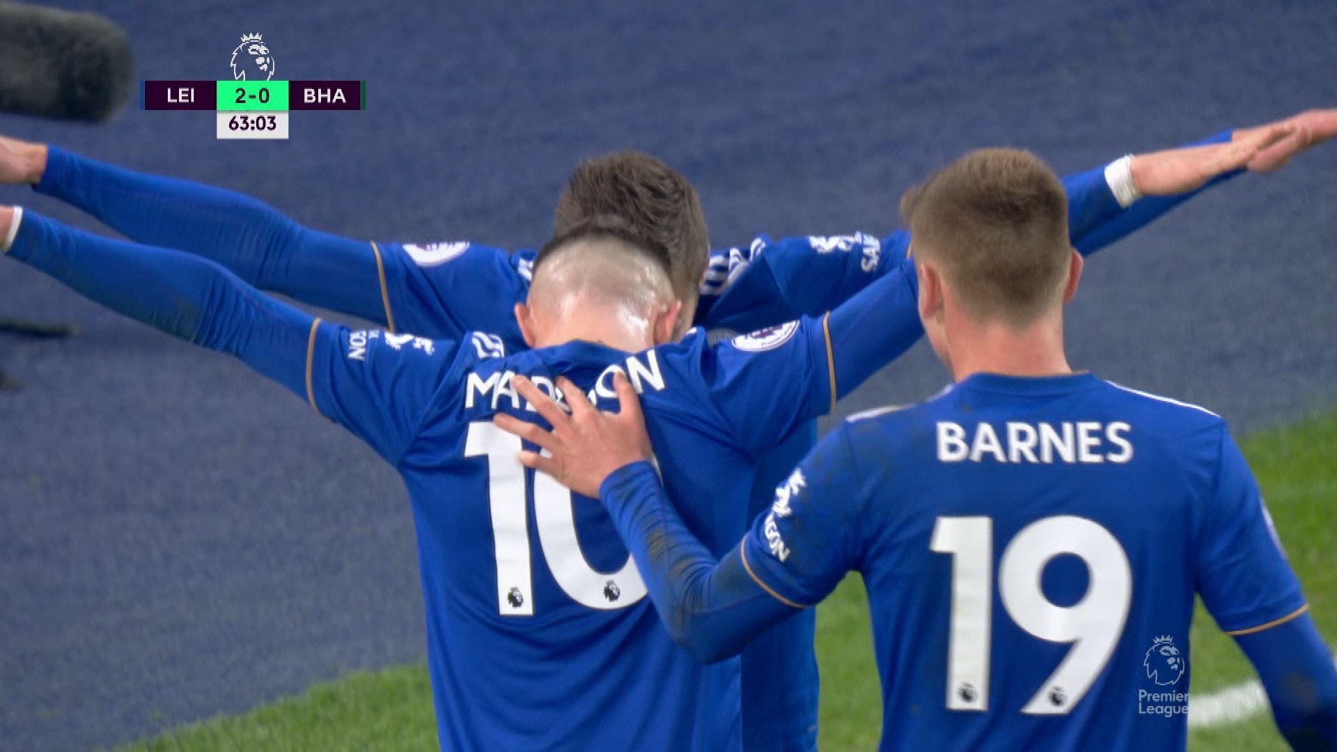 1920x1080 Leicester City's Jamie Vardy strikes v. Brighton FC