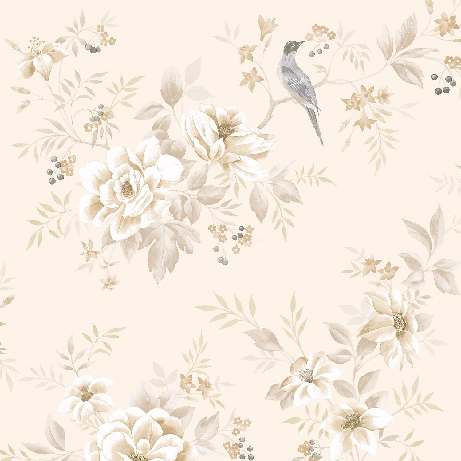 Aesthetic floral mobile wallpaper beige  Free Photo  rawpixel