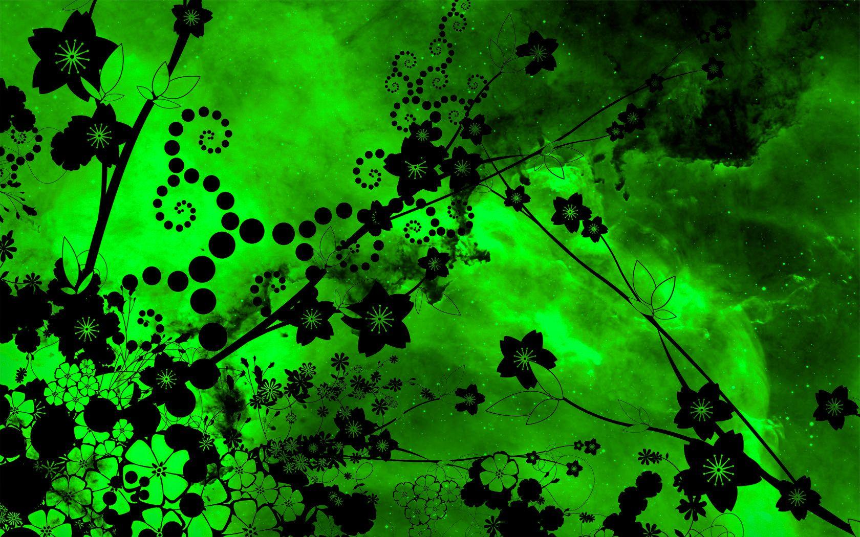 1680x1050 green, Abstract, Flowers Wallpaper HD / Desktop and Mobile Background