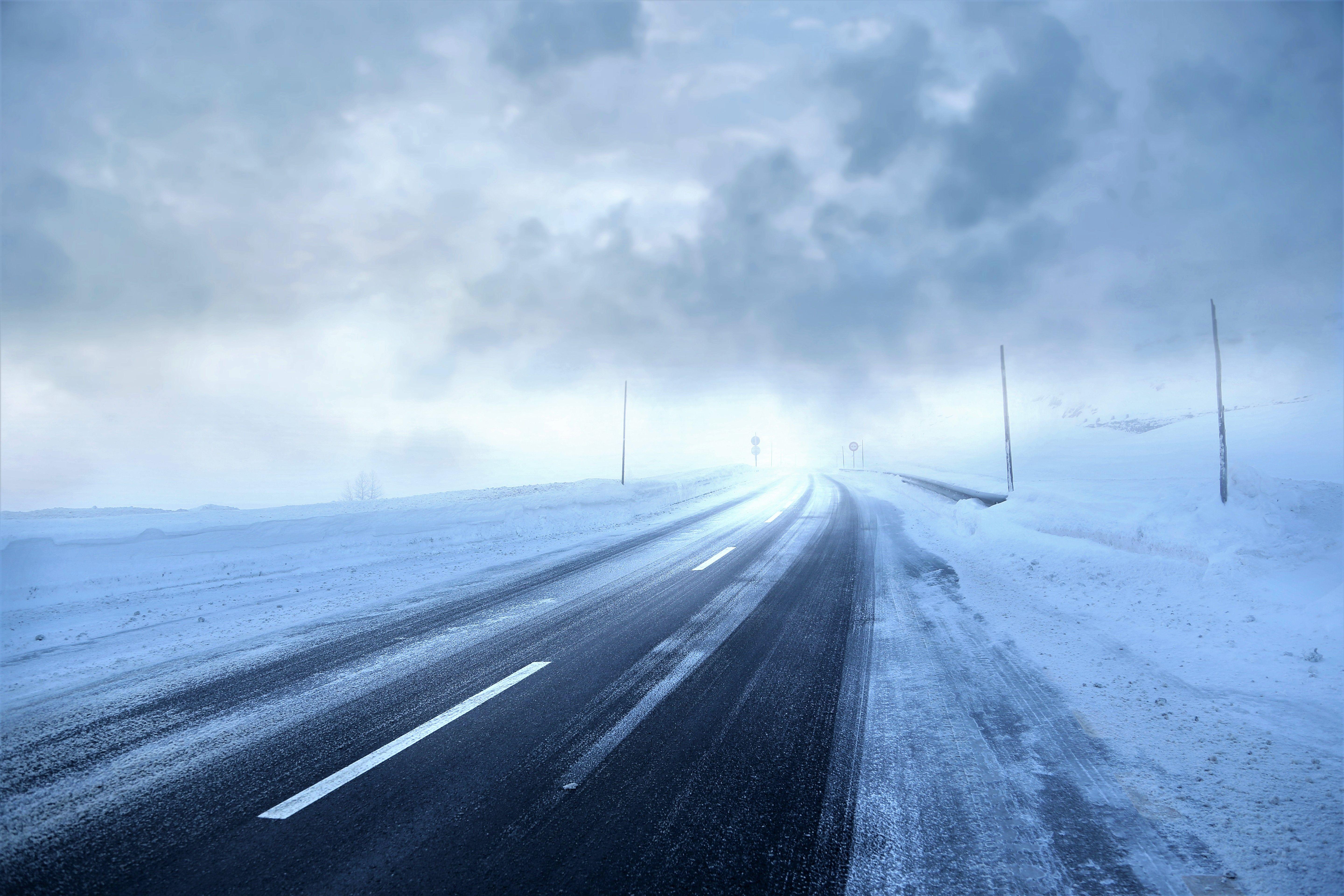 5760x3840 Road Covered With Snow Storm Winter Season 4k 5k, HD Nature, 4k Wallpaper, Image, Background, Photo and Picture