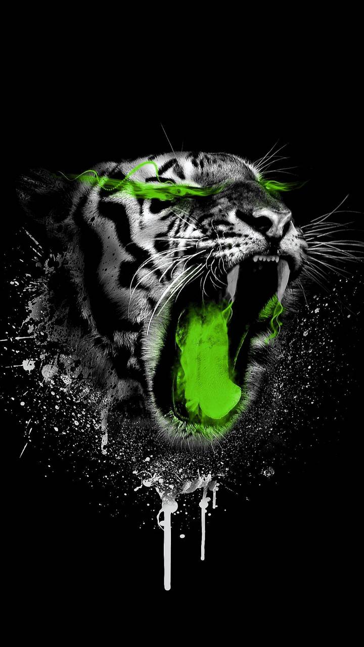 Green Tiger Wallpaper - typikalempire
