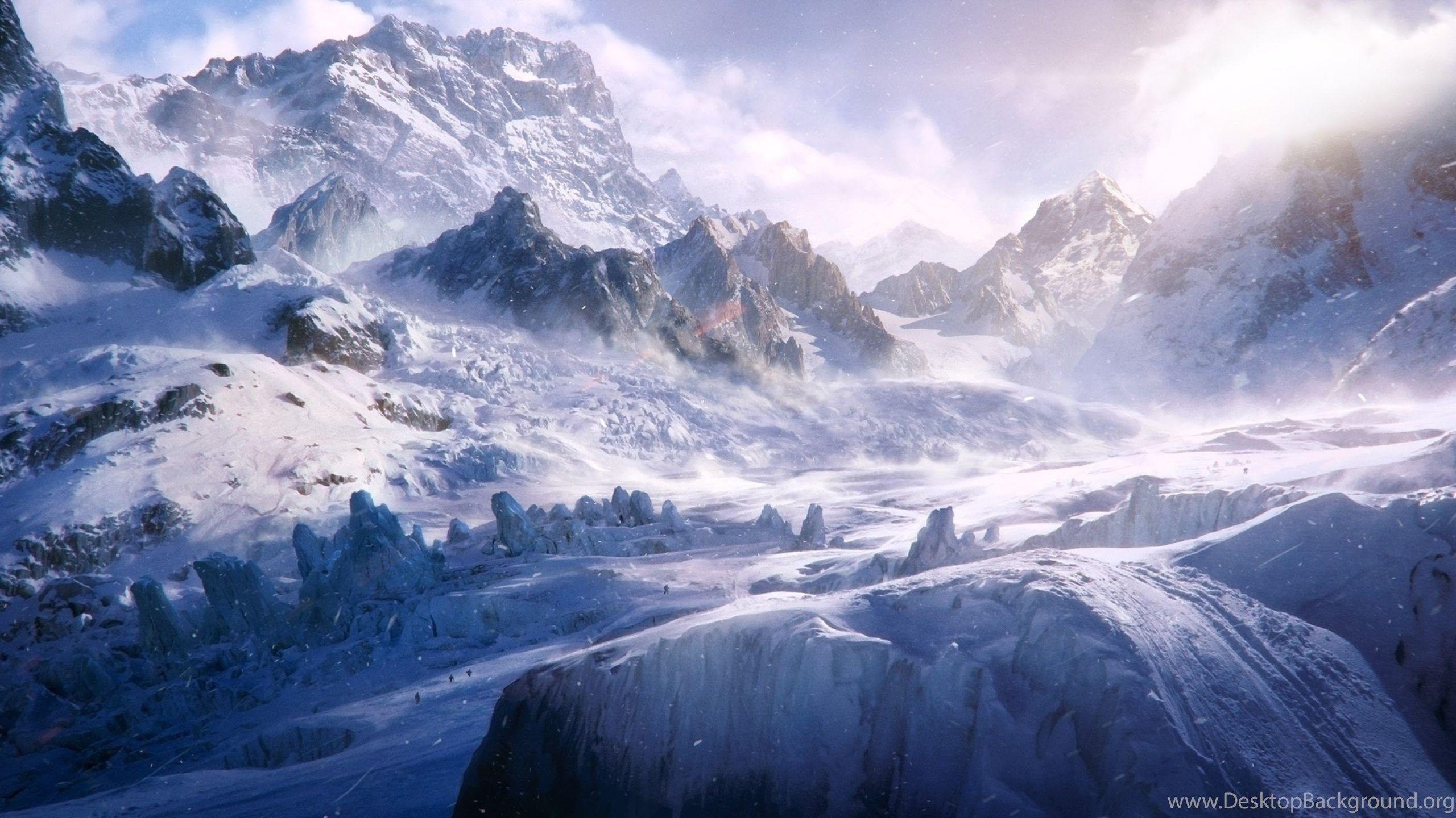 2560x1440 Download Wallpaper 2560x1440 Tops, Snow, Mountains, Cold, Blizzard. Desktop Background