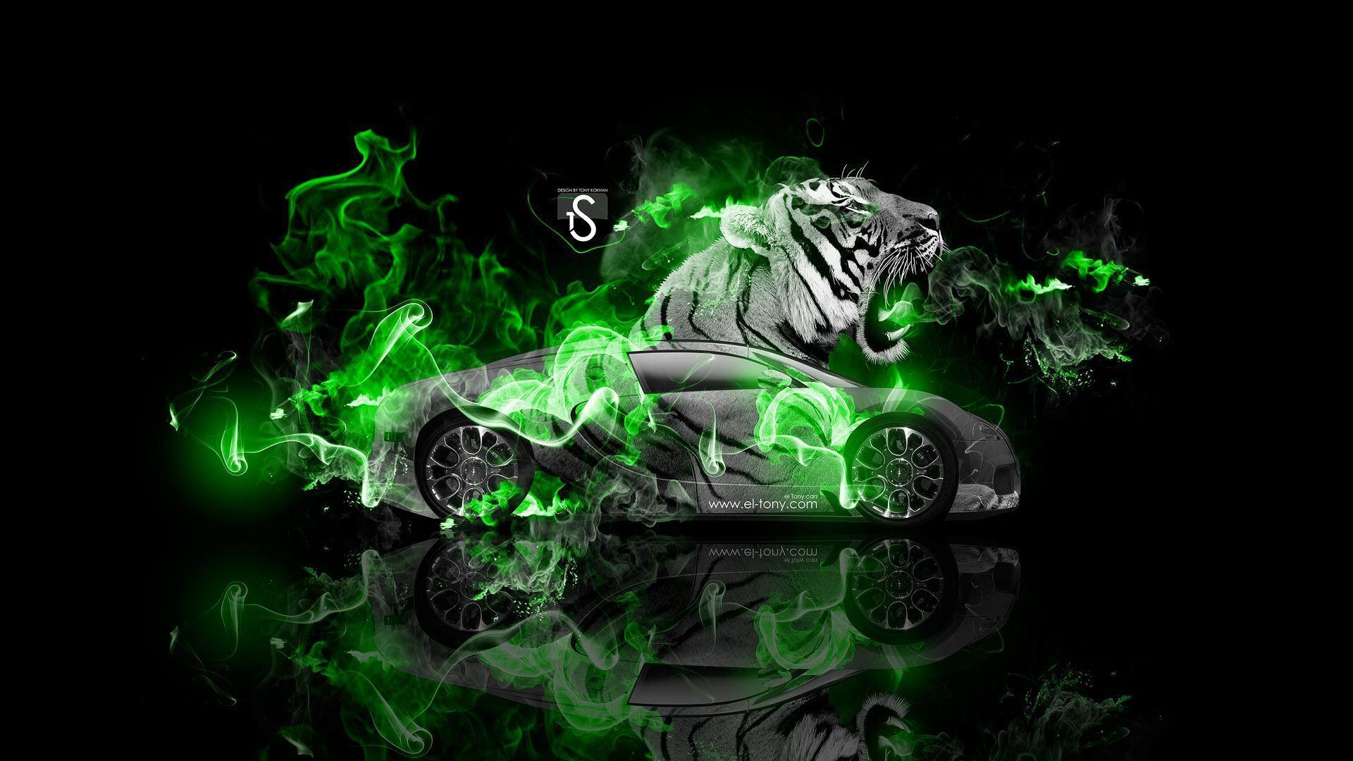 1920x1080 Green Fire Wallpaper