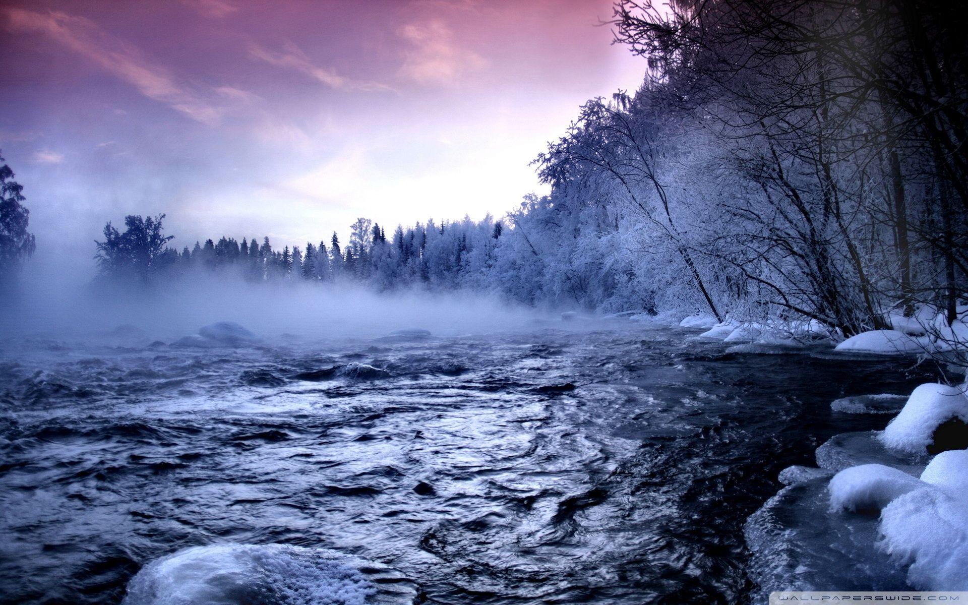 1920x1200 Winter Mountain Creek Ultra HD Desktop Background Wallpaper for 4K UHD TV : Widescreen & UltraWide Desktop & Laptop