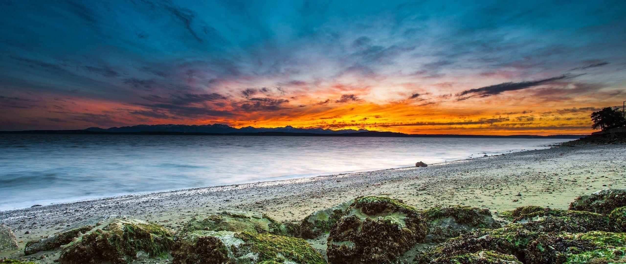 2560x1080 Beach Sky Water Background 2560x1080 Resolution HD 4k Wallpaper, Image, Background, Photo and Picture