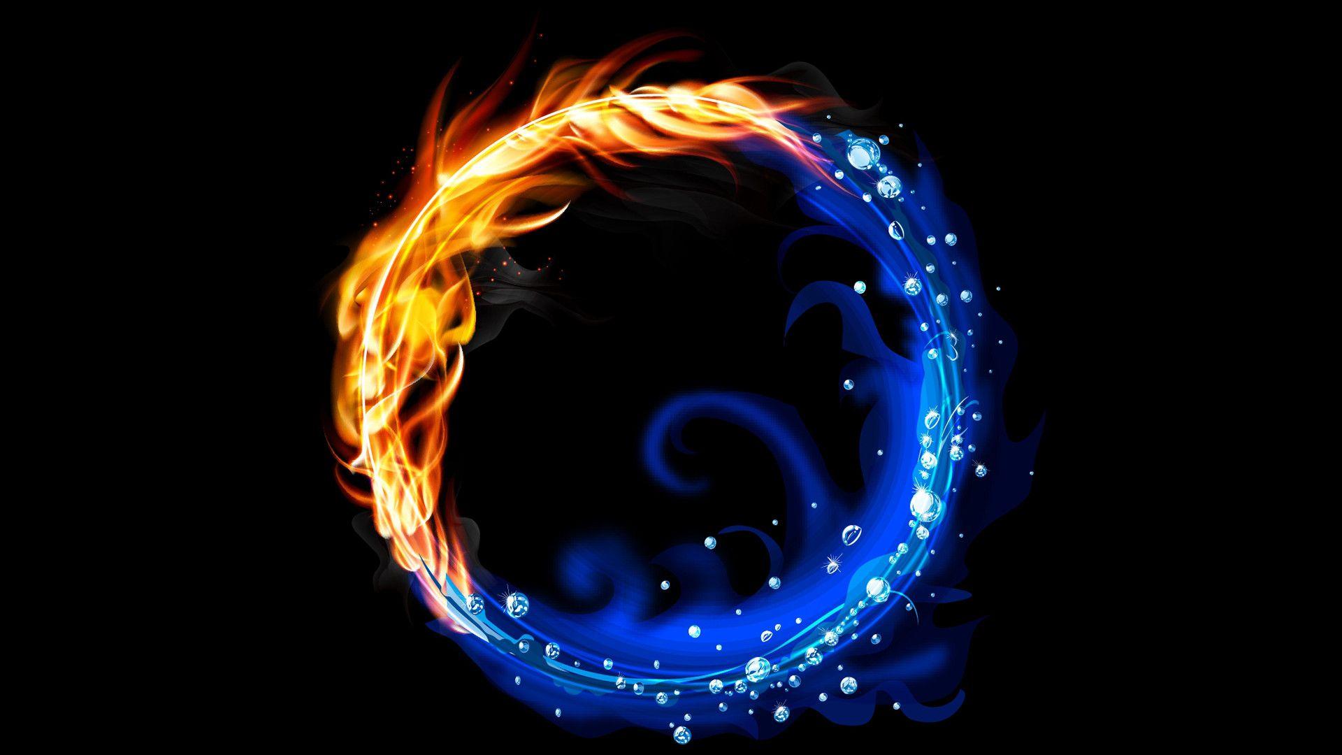 1920x1080 Fire and Water Wallpaper