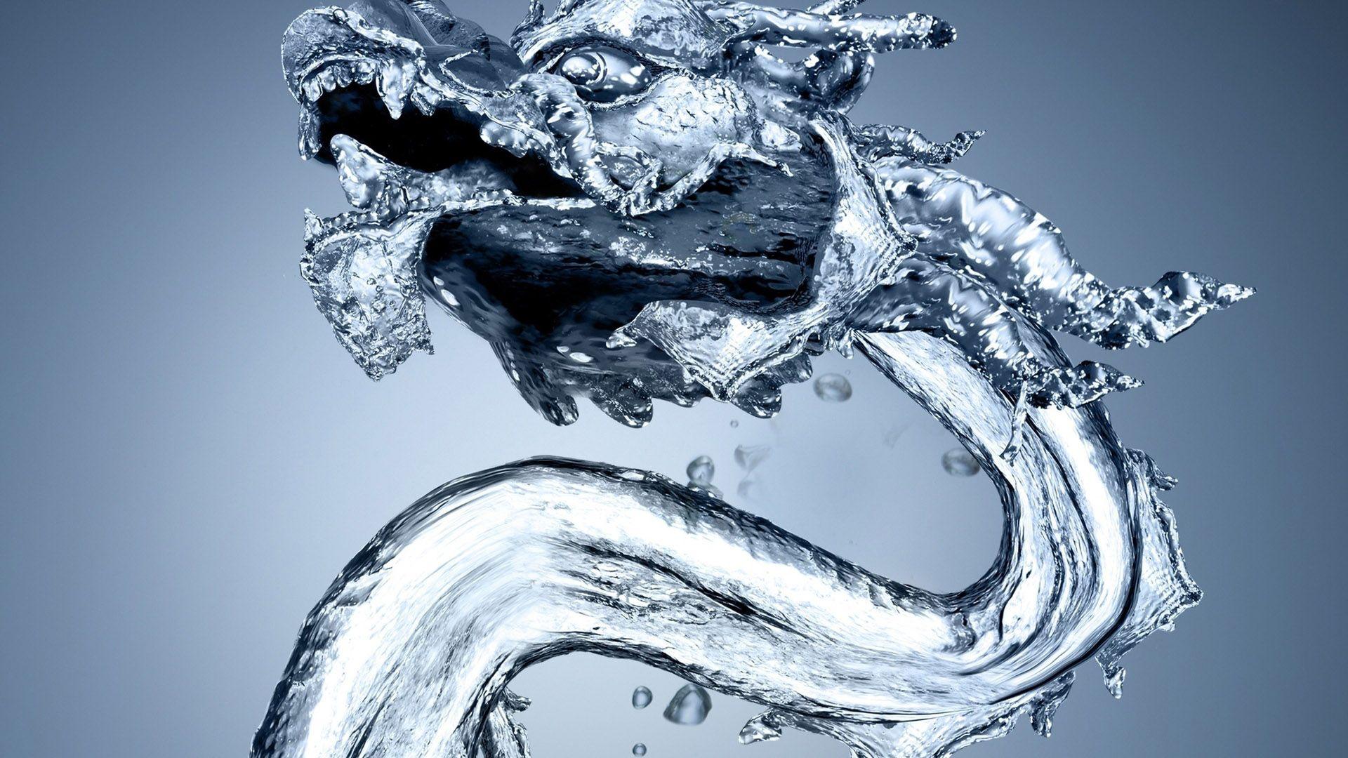 1920x1080 Dragon out of the water 3D graphics wallpaper and image, picture, photo