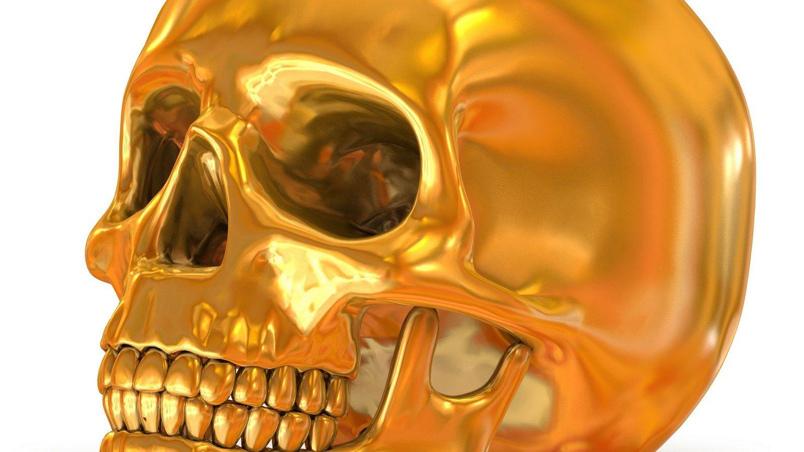 1600x900 Head Skull Gold Abstract Wallpaper55com Best Wallpaper Skull Transparent HD Wallpaper