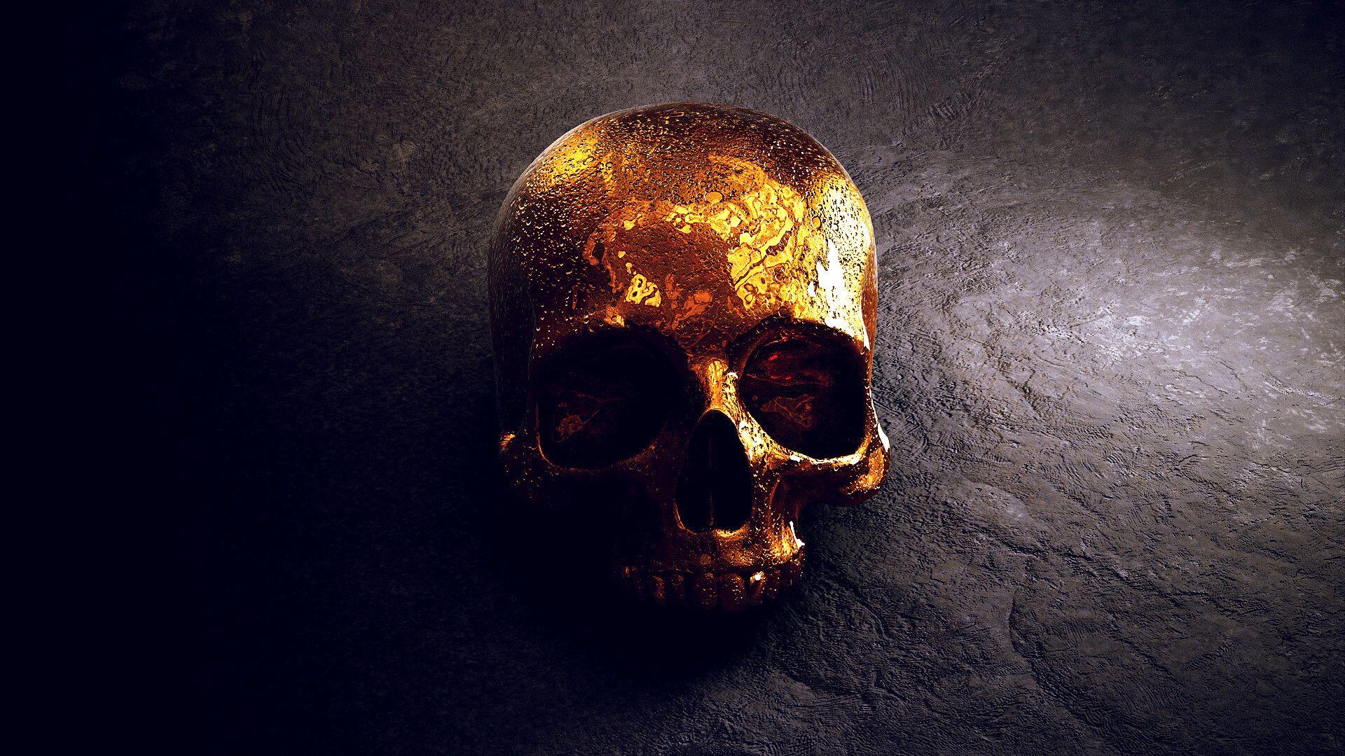 1920x1080 Golden skull, Goleanu Marius