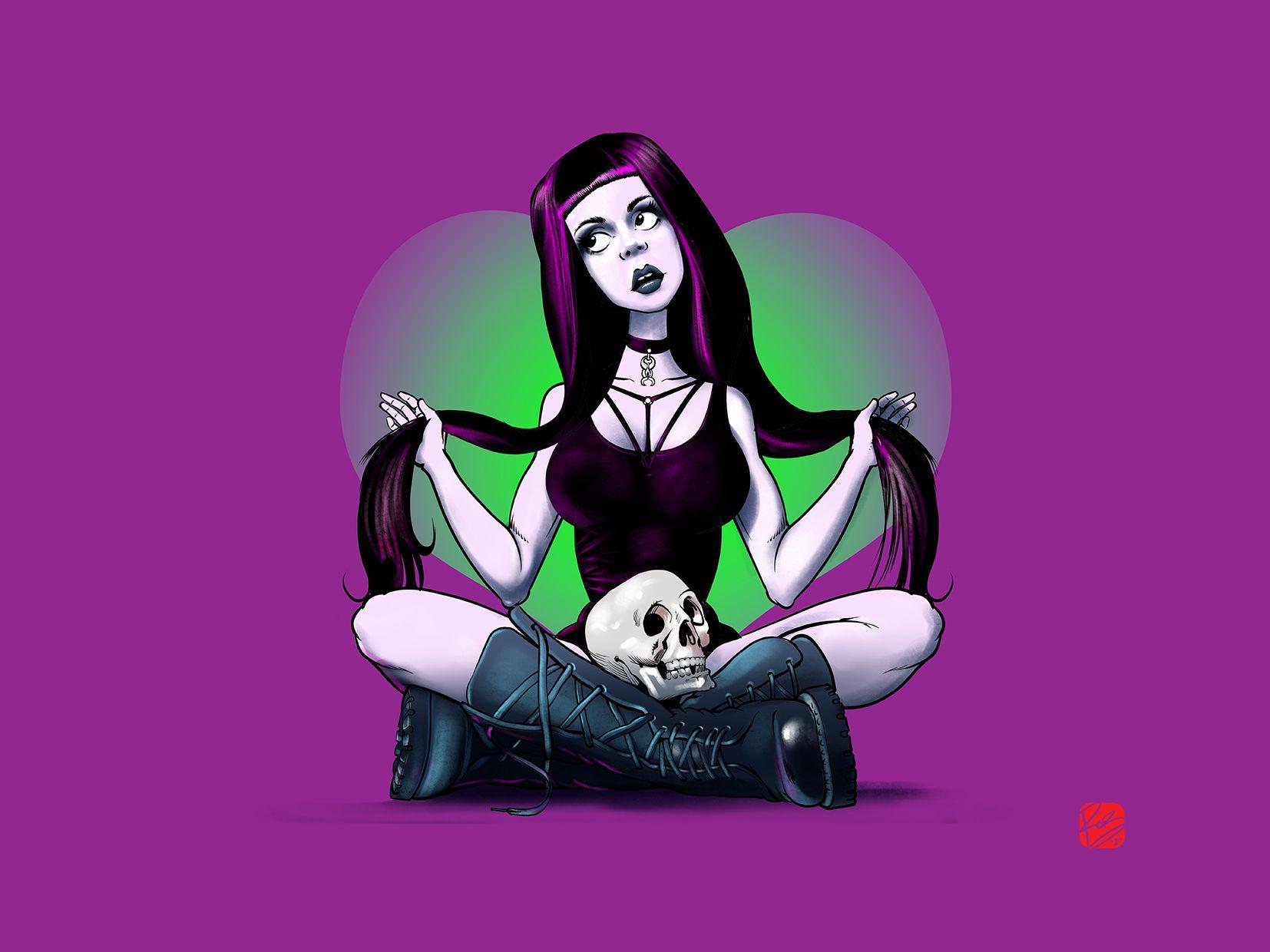 1654x1240 flamingpencil. BlogRoll. Daily Doodle: Trinquette Challenge Goth Girl