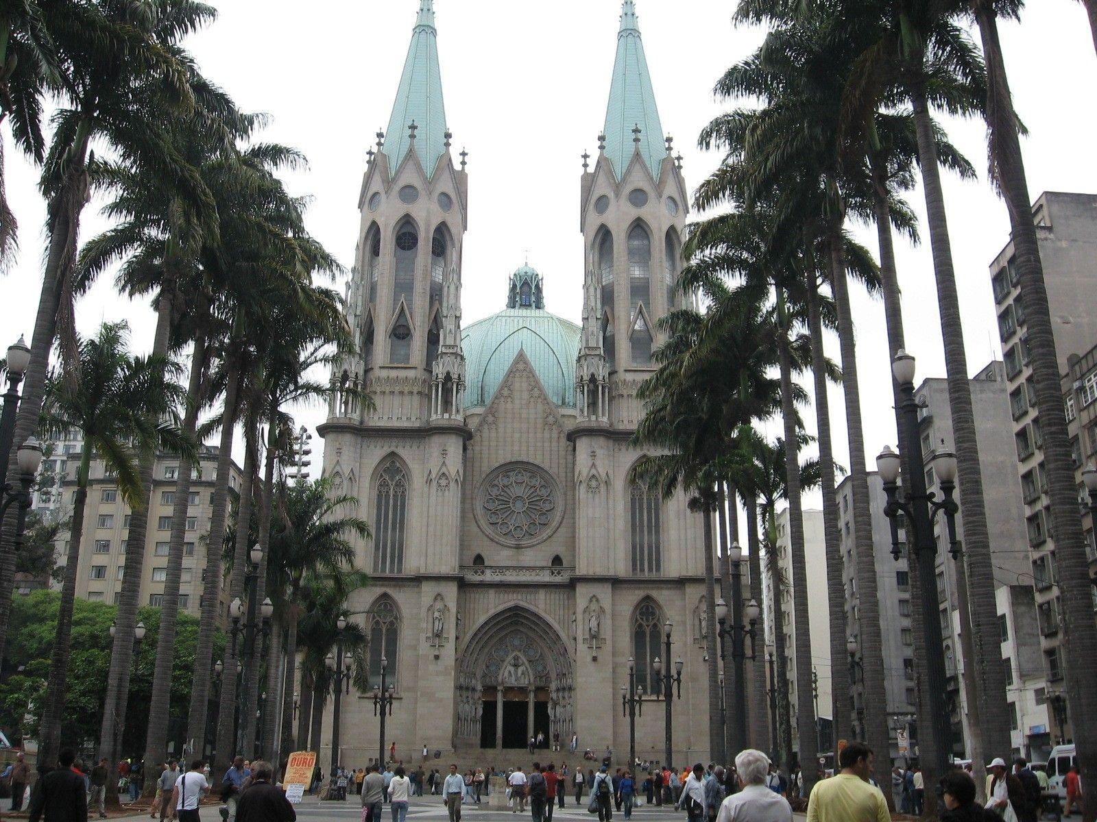 1600x1200 Religious: Paulo Cathedral Sampa Brazil Neo Gothic Catholic Sao