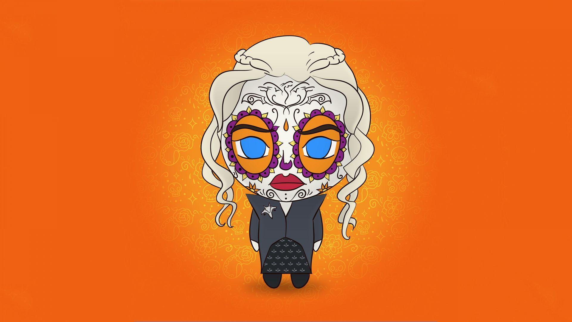 1920x1080 Desktop wallpaper daenerys targaryen, game of thrones, cartoon, minimalism, HD image, picture, background, ce0f16