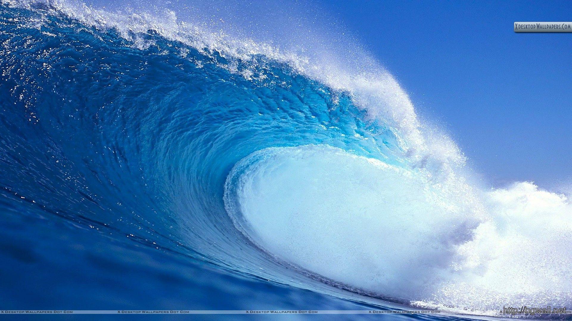 1920x1080 Blue Water Waves Wallpaper