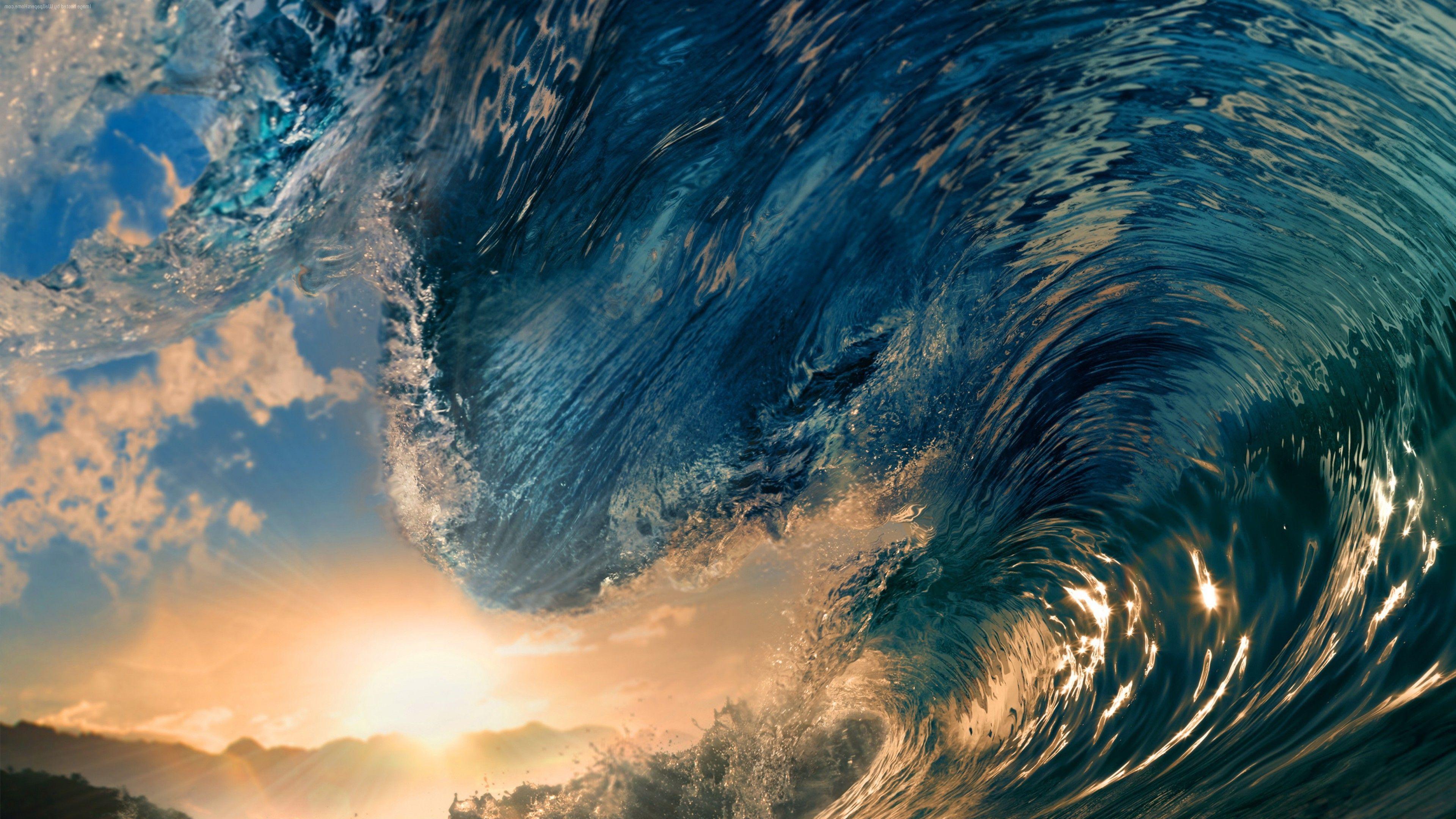3840x2160 Water Wave Wallpaper HD Wallpaper