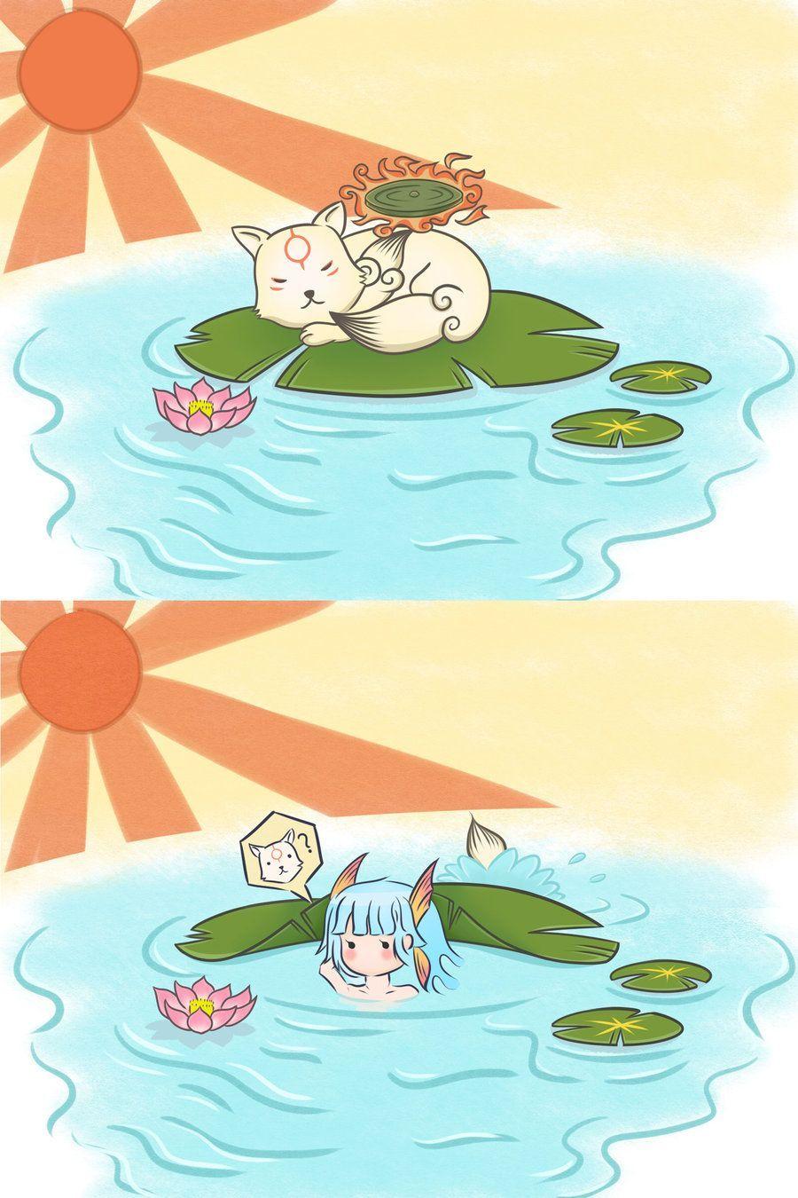 900x1350 Taurus Okami, Okami Den, Chibiterasu, Nanami (Okami Den), Question Mark. Okami, Amaterasu, Anime