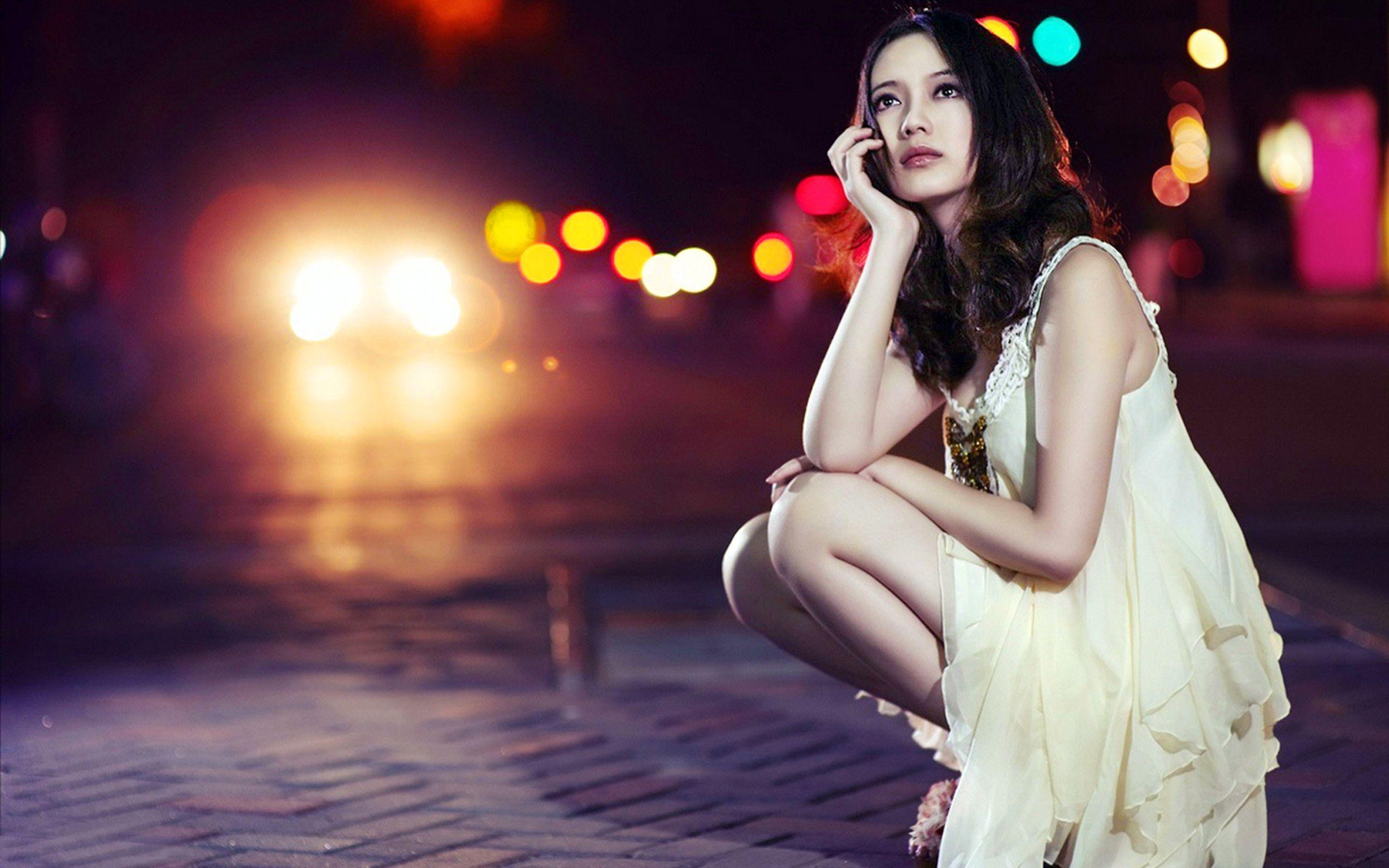 2880x1800 Asian Women Thinking Macbook Pro Retina HD 4k Wallpaper, Image, Background, Photo and Picture