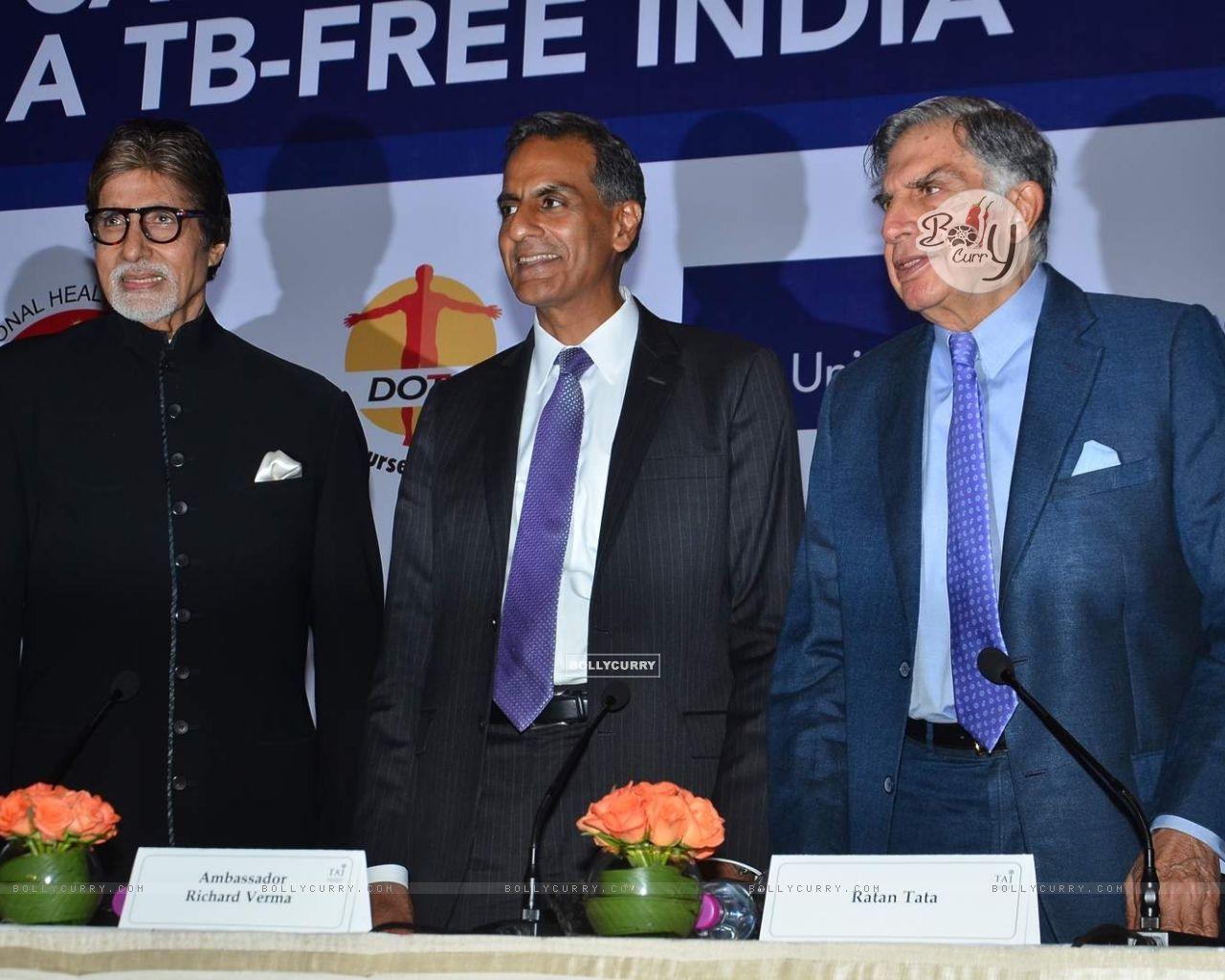 1280x1024 Wallpaper Bachchan and Ratan Tata at TB Free India Press Meet size:1280x1024