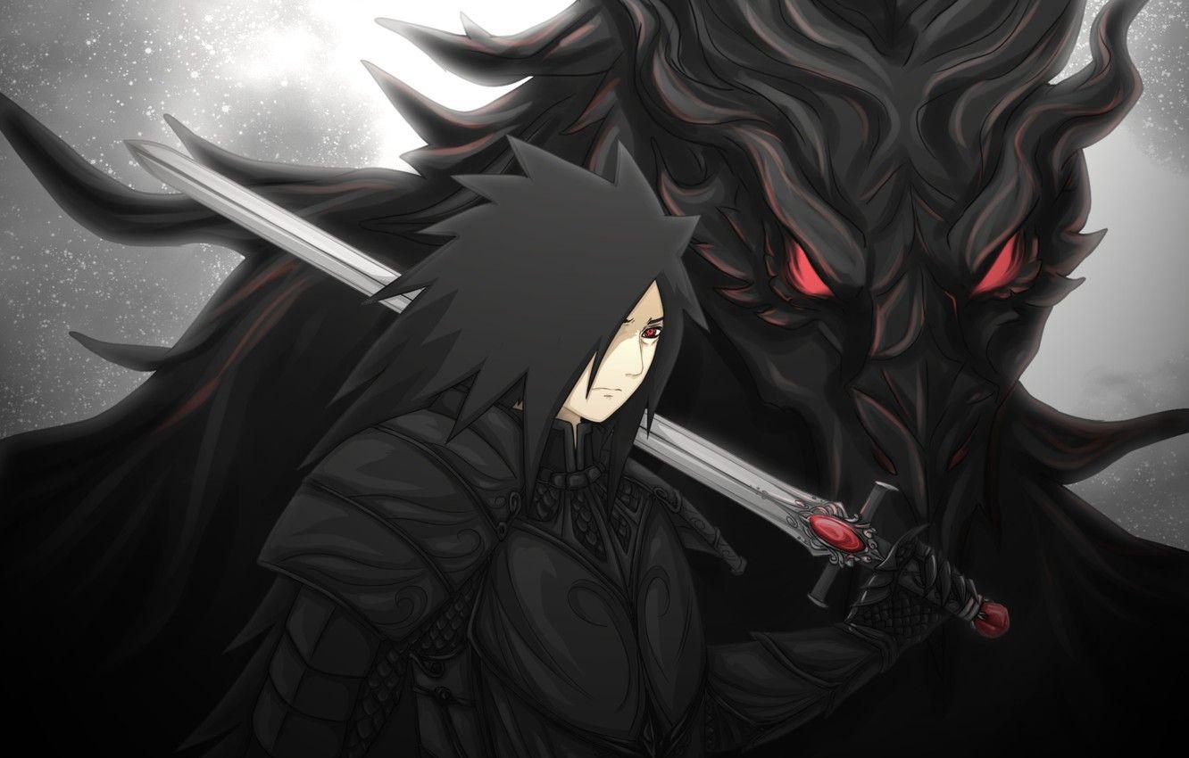 1332x850 Wallpaper weapons, dragon, sword, anime, art, naruto, guy, naruto, naruto shippuden, rinegan, Uchiha Powers, Uchiha Madara, fireeaglespirit image for desktop, section сёнэн
