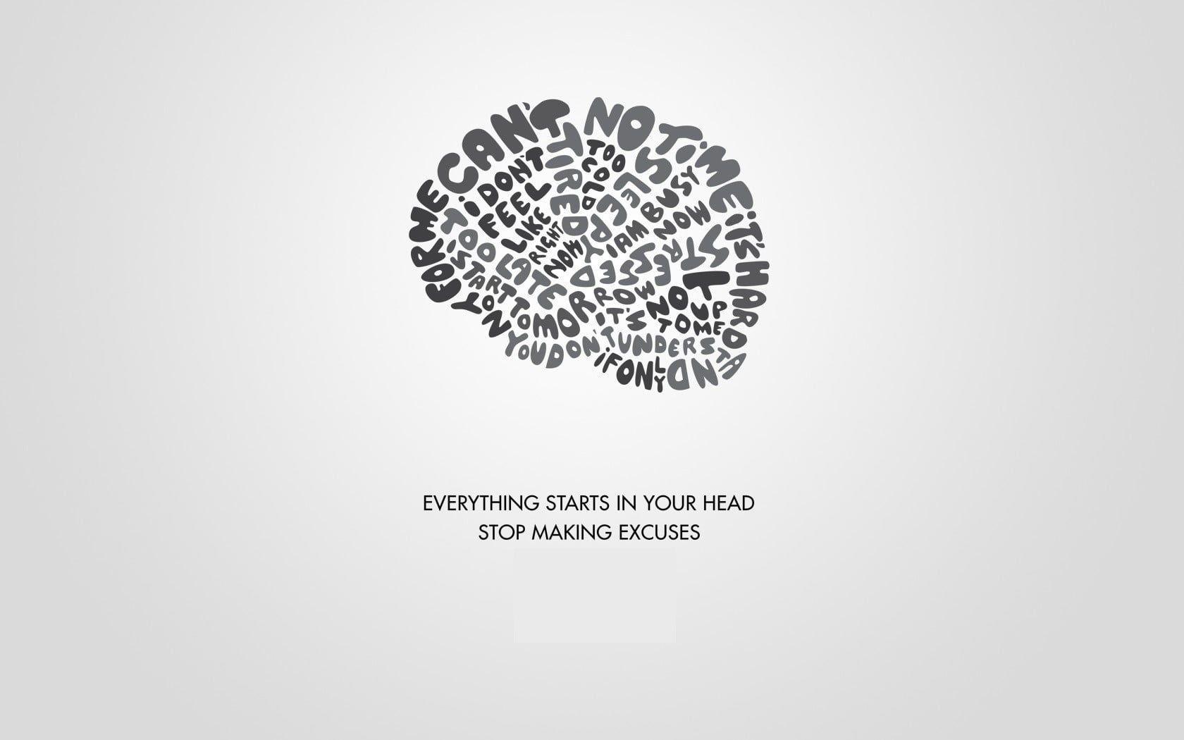 1680x1050 Gray and black wallpaper, procrastination, brain, motivational. Black wallpaper, Typography wallpaper, Wallpaper quotes