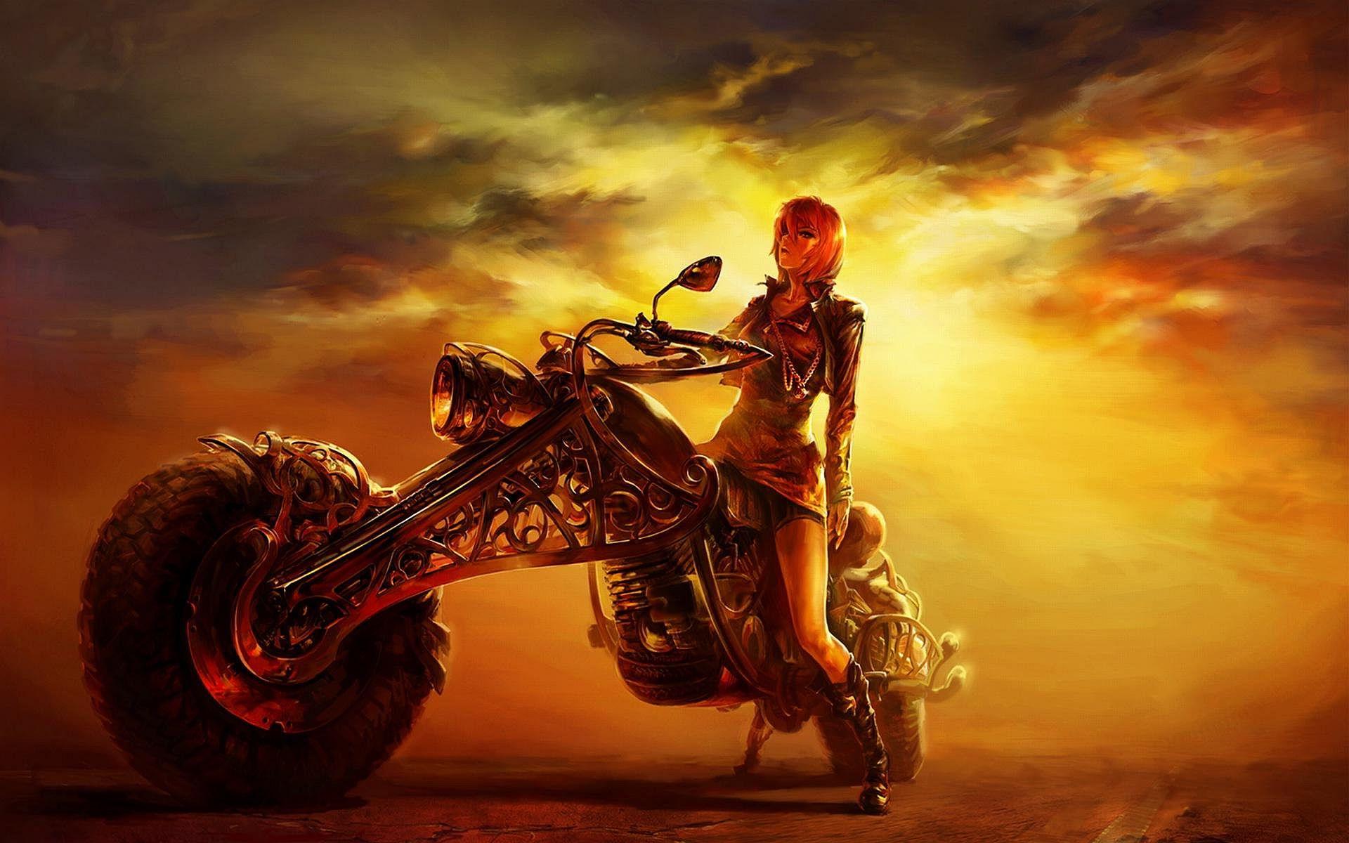 1920x1200 Girl Bike Art wallpaperx1200