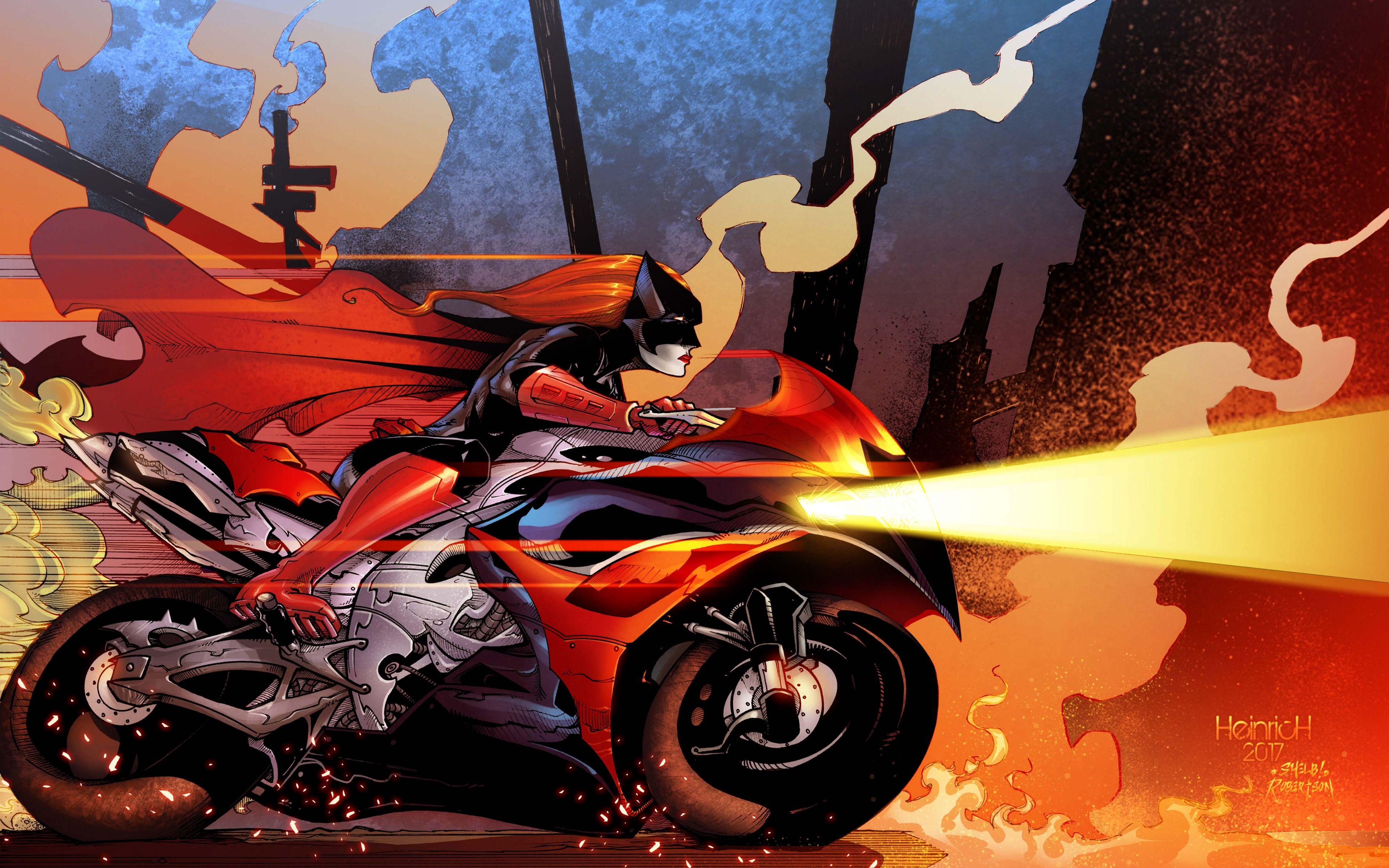 3840x2400 Download Batwoman, bike ride, art wallpaper, 3840x 4K Ultra HD 16: Widescreen