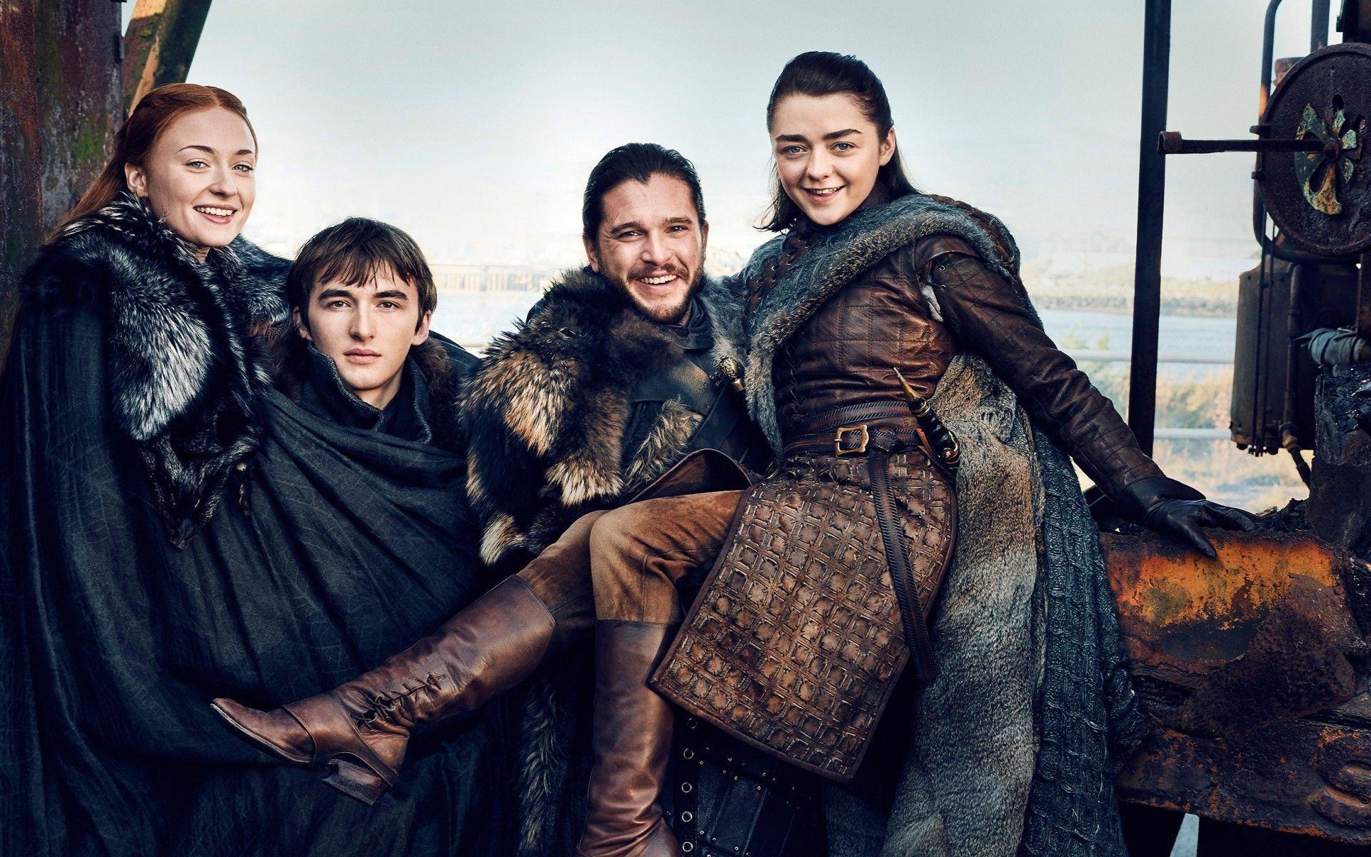 1920x1200 Sansa Stark, Bran Stark, Game Of Thrones Jon Snow, Arya Stark, Isaac Hempstead Wright, Kit Harington, Maisie Williams, Sophie Turner Wallpaper Book