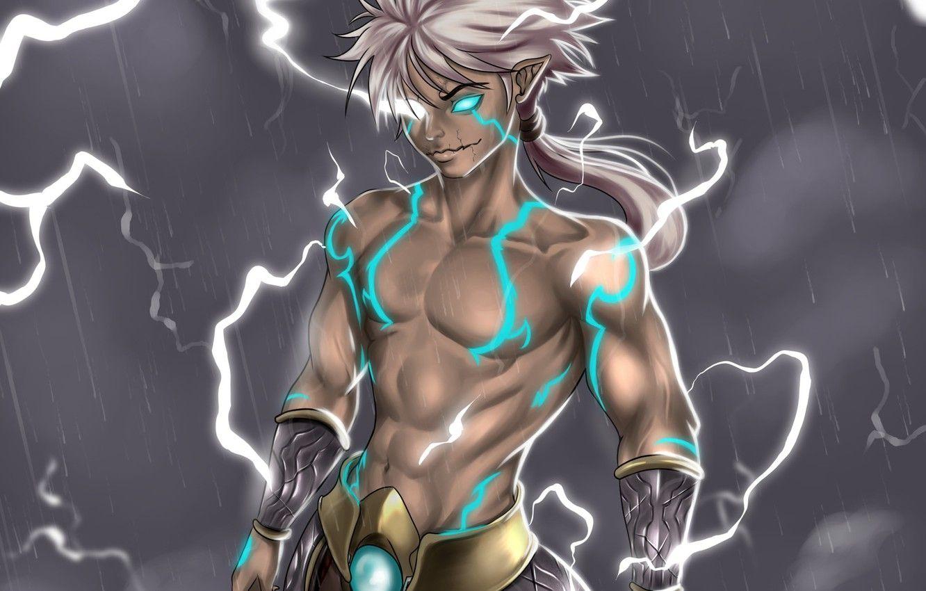 1332x850 Wallpaper lightning, art, power, Raijin, thundergod, Japan thundergod image for desktop, section арт